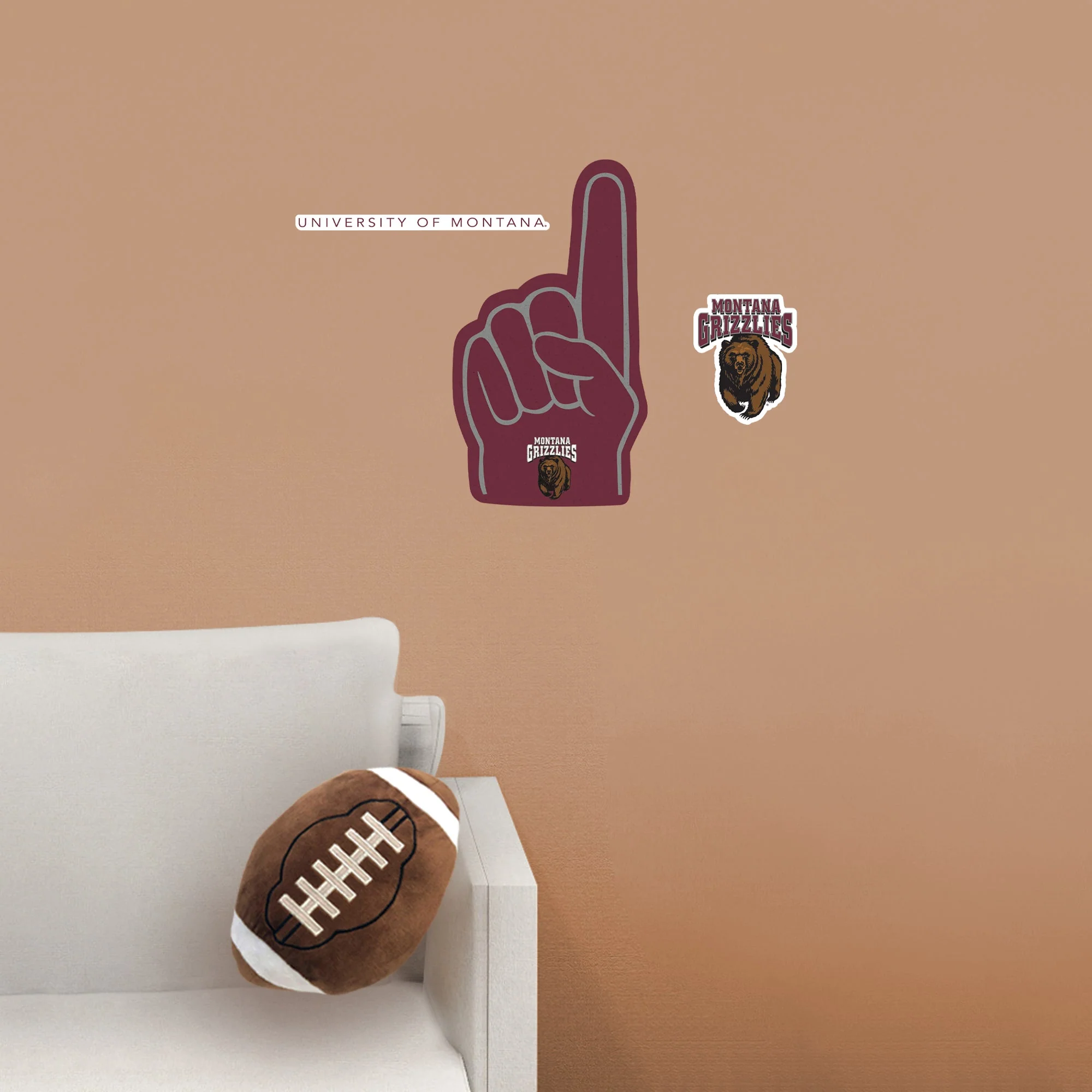 Montana Grizzlies - RealBig Foam Finger Collection - Official NCAA - Montana Grizzlies - Reusable Vinyl Wall Decals - Image 11