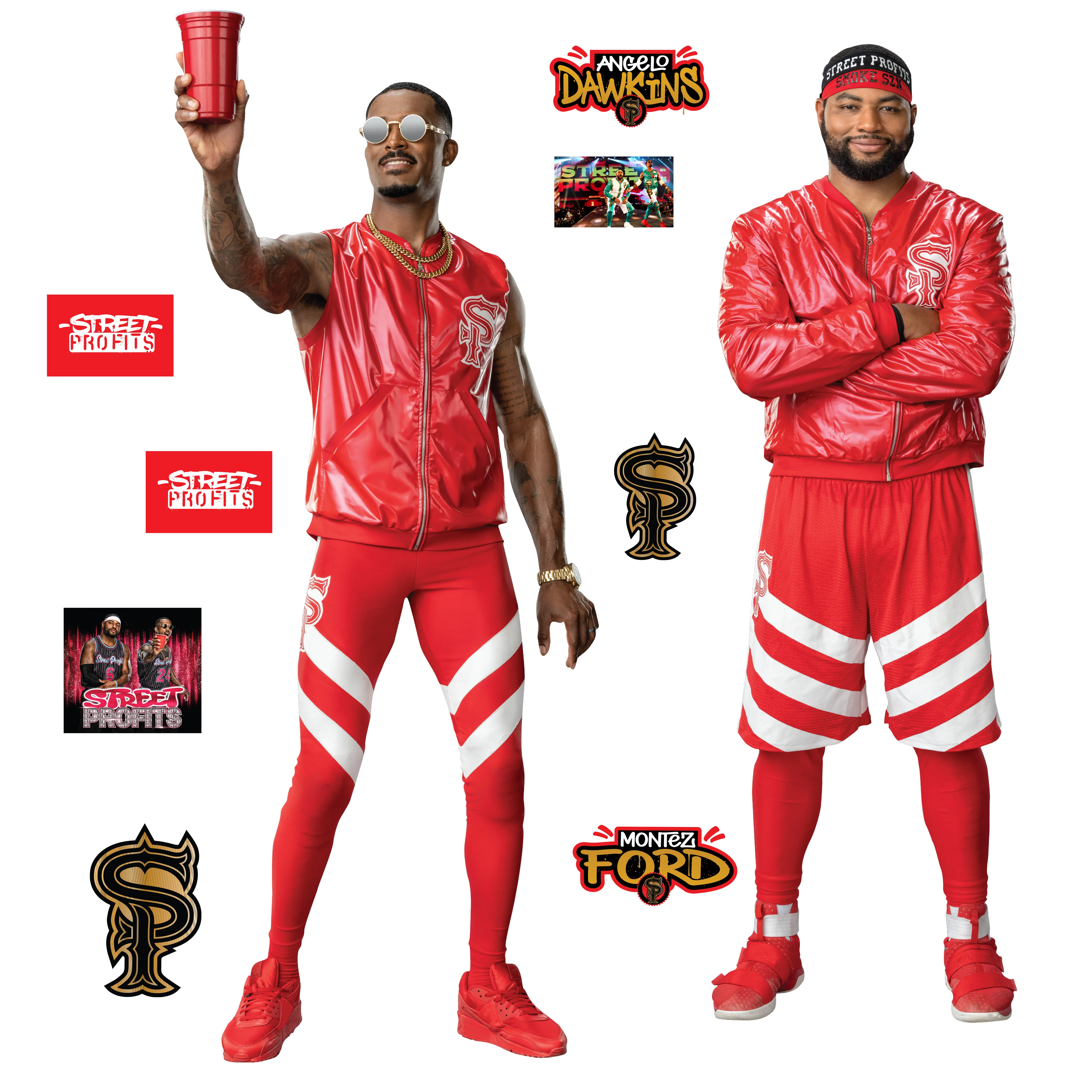 Montez Ford and Angelo Dawkins - RealBig Street Profits Collection - Official WWE - Reusable Vinyl Wall Decals - Image 9