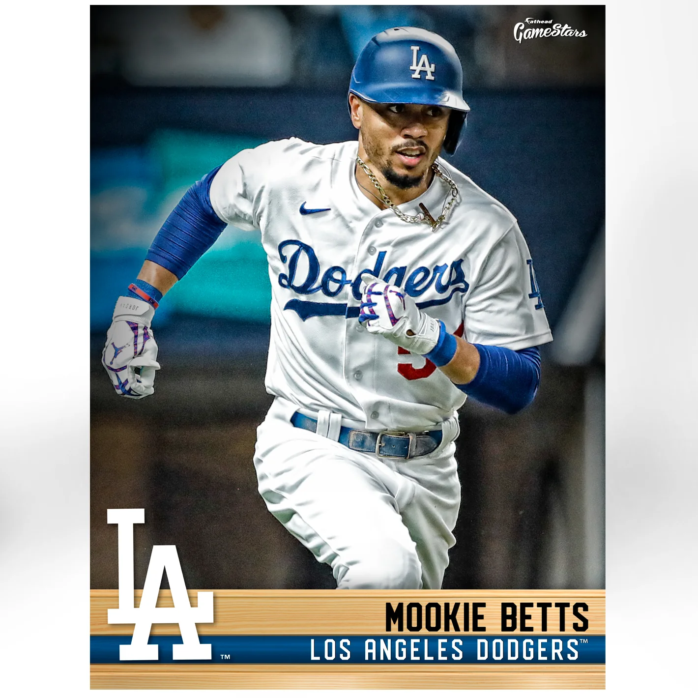 Mookie Betts - GameStars Series - Peel & Stick Poster - Official MLB - Los Angeles Dodgers - Reusable Vinyl Wall Decal