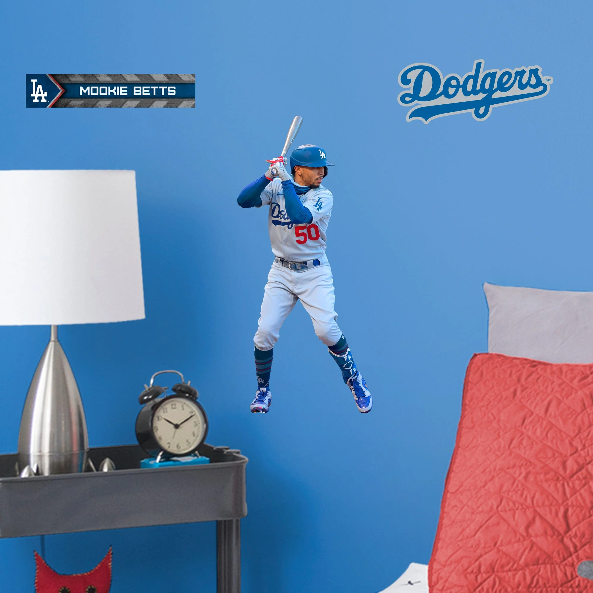 Mookie Betts - RealBig Collection - Official MLB - Los Angeles Dodgers - Reusable Vinyl Wall Decals #1 - Image 4