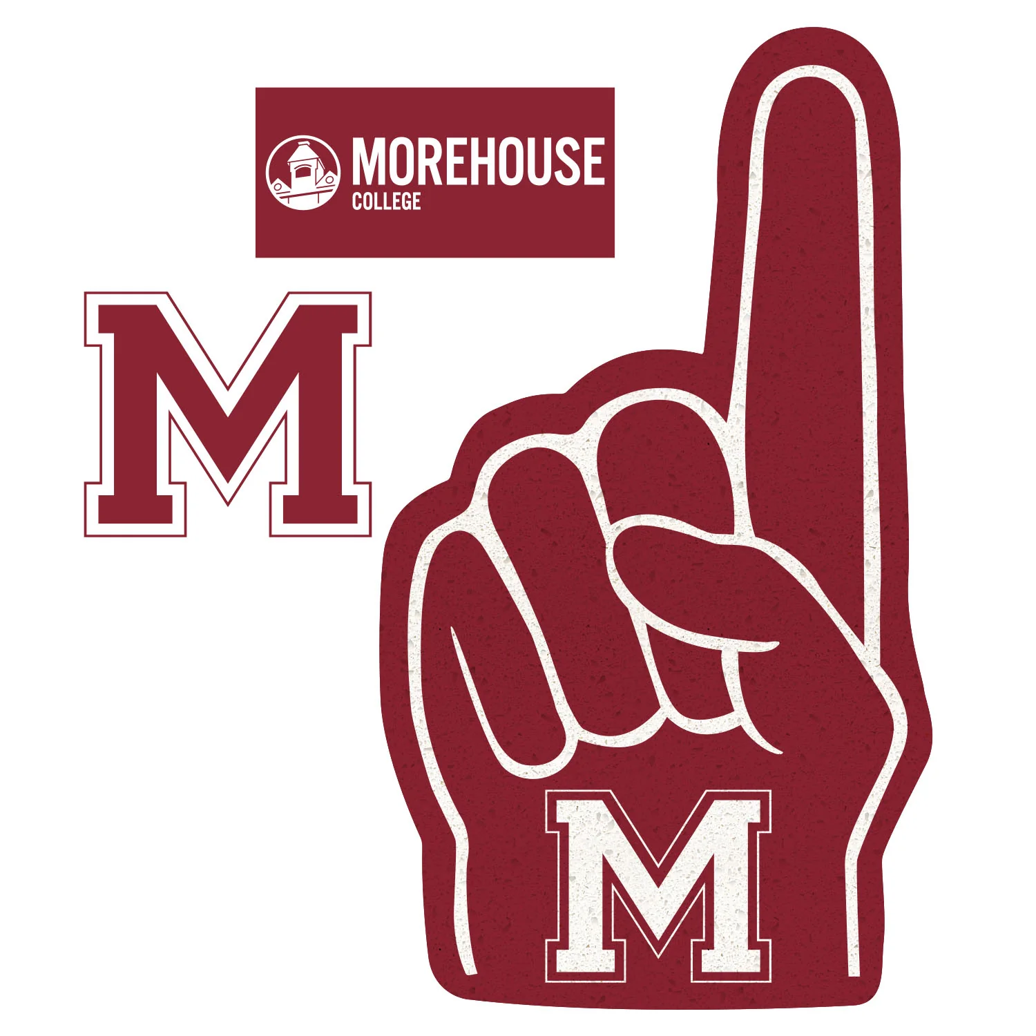 Morehouse Maroon Tigers - RealBig Foam Finger Collection - Official NCAA - Reusable Vinyl Wall Decals - Image 3