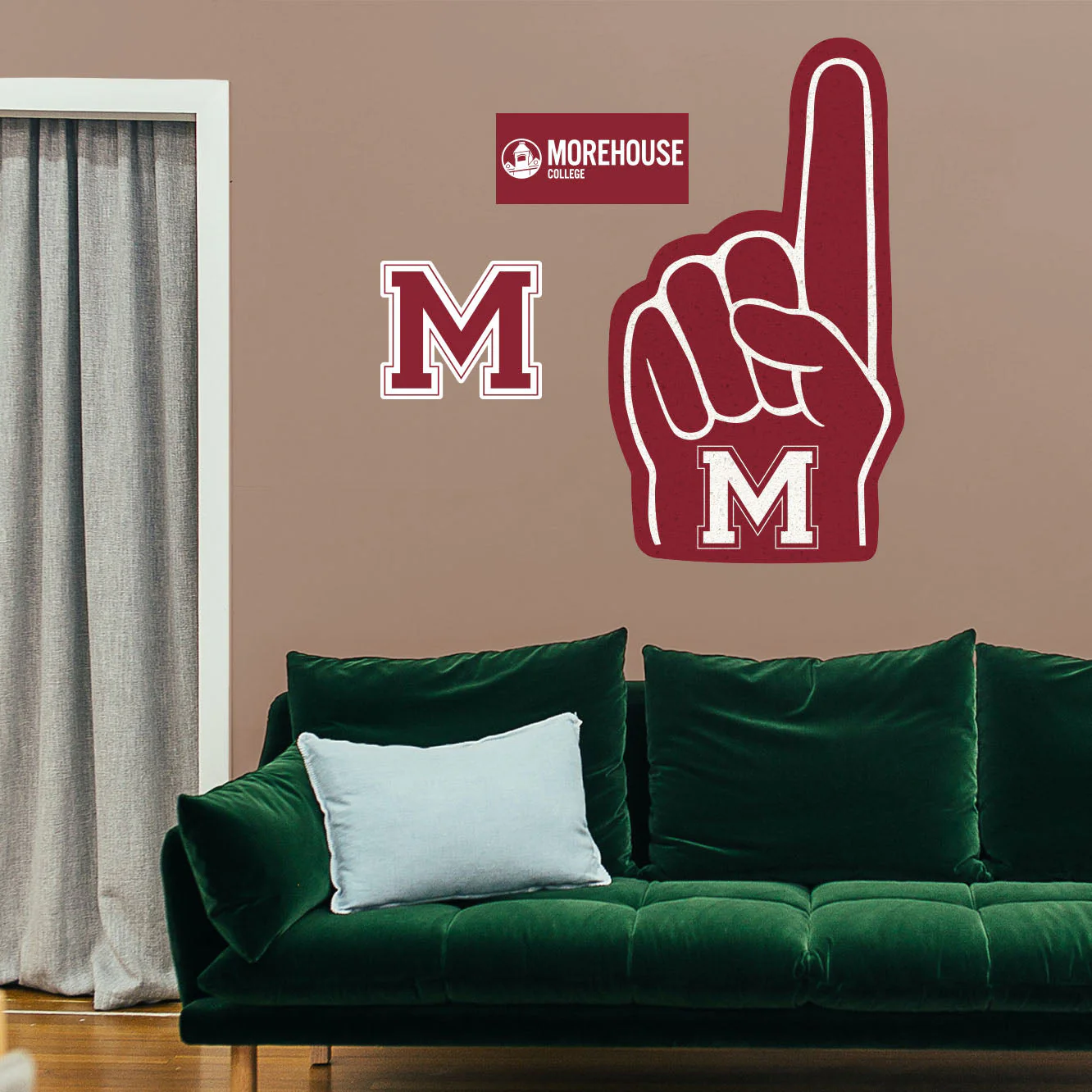 Morehouse Maroon Tigers - RealBig Foam Finger Collection - Official NCAA - Reusable Vinyl Wall Decals - Image 4