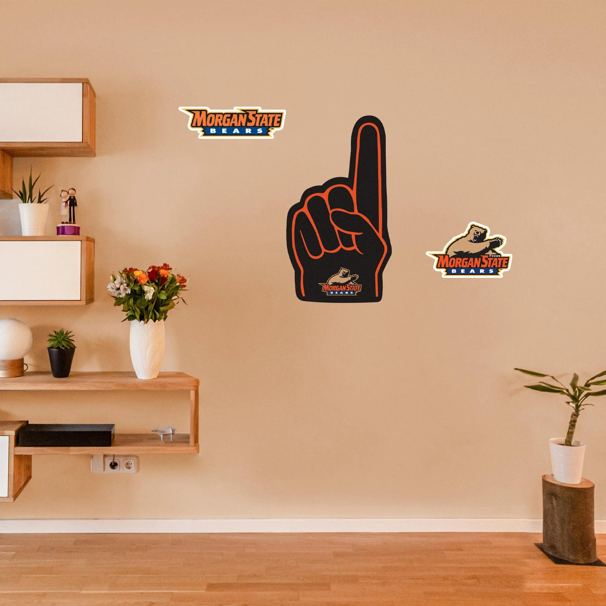 Morgan State Bears - RealBig Foam Finger Collection - Official NCAA - Reusable Vinyl Wall Decals - Image 10