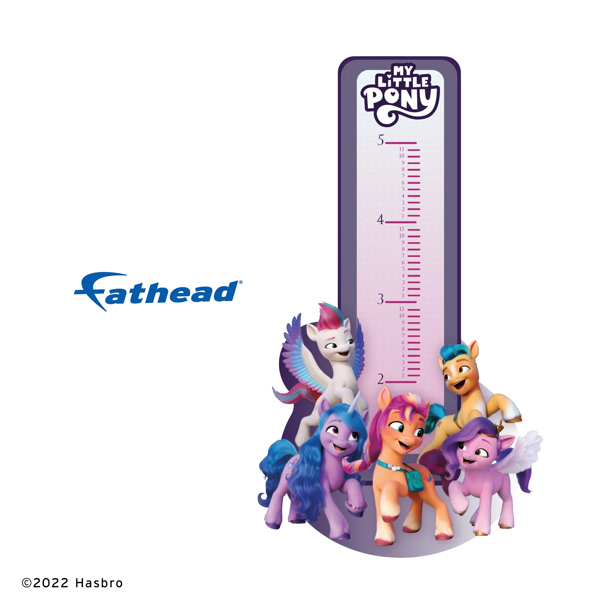 My Little Pony Happy Friends - Growth Chart - Official Hasbro - My Little Pony - Reusable Vinyl Wall Decal - Image 2