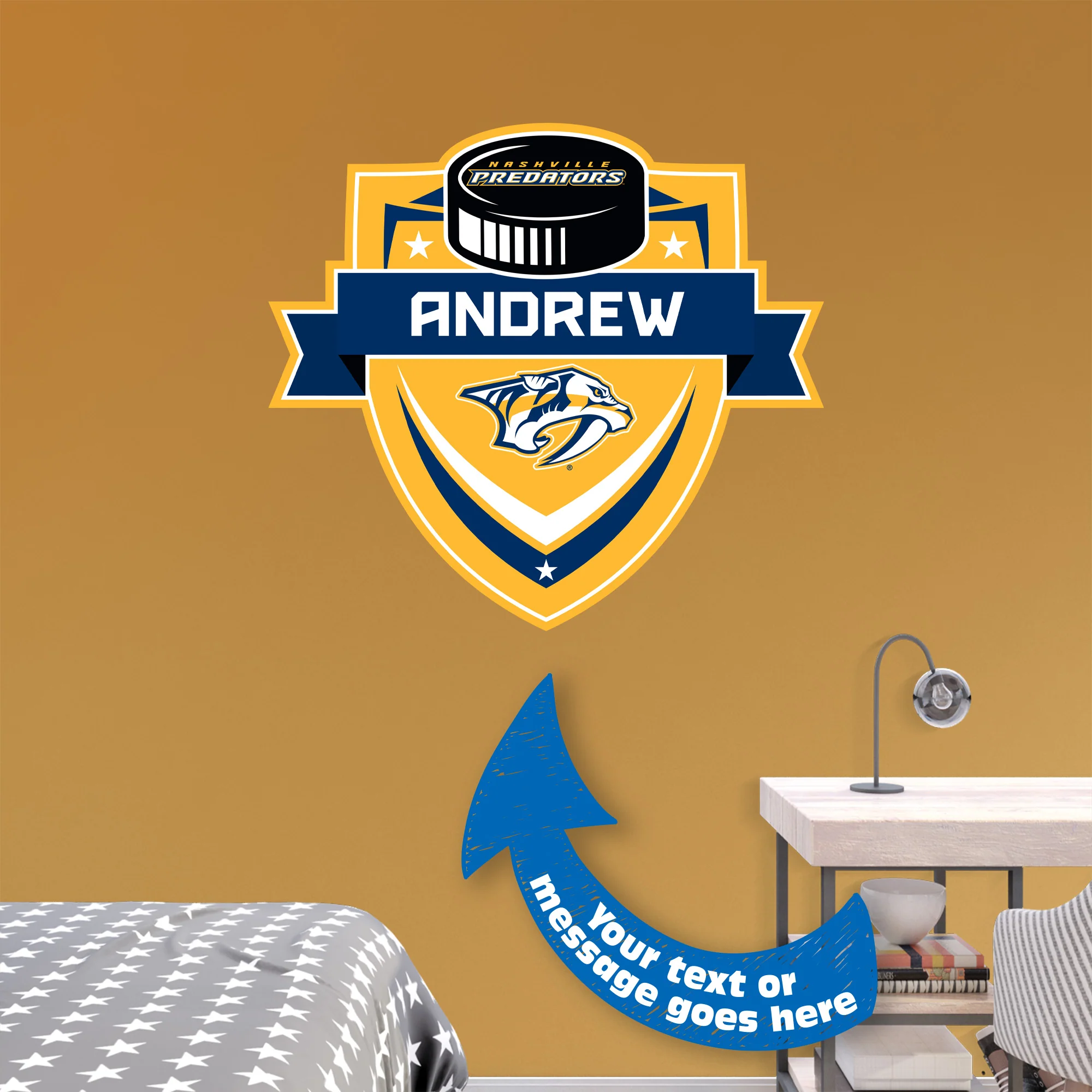 Nashville Predators - Badge - With Personalized Name - Official NHL - Vinyl Transfer Decal - Image 2