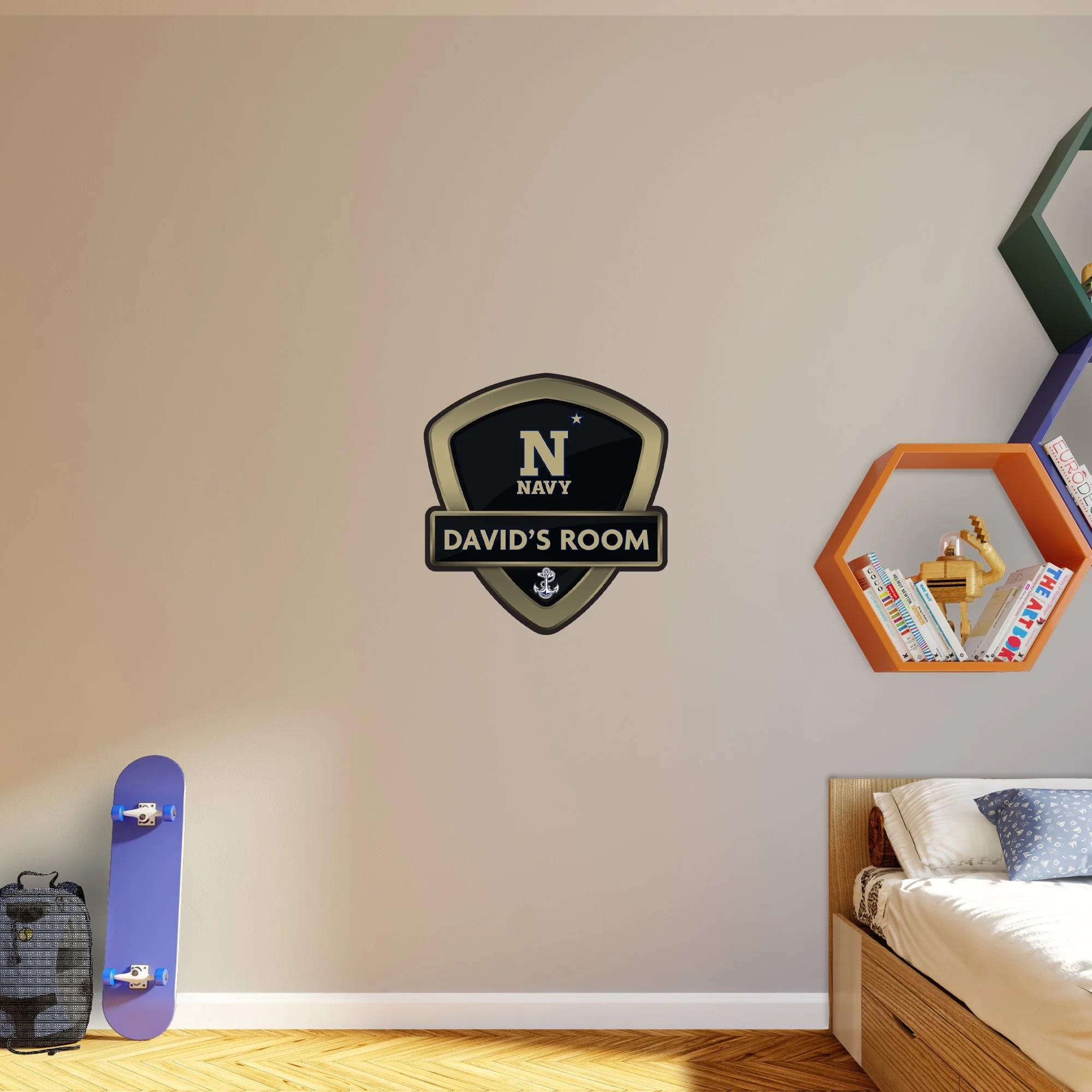 Navy Midshipmen - Badge - With Personalized Name - Official NCAA - Vinyl Transfer Decal - Image 4