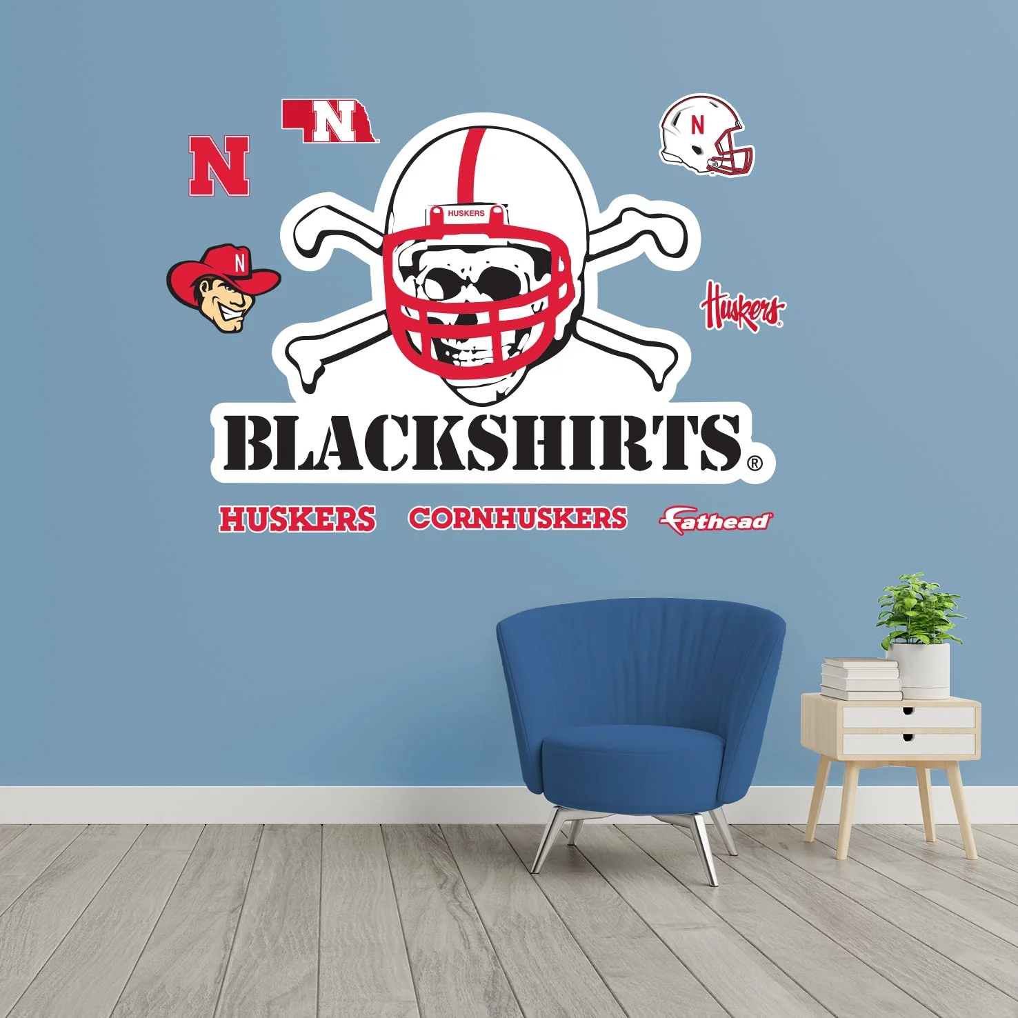 Nebraska Cornhuskers - RealBig Blackshirts Logo Collection - Official NCAA - Reusable Vinyl Wall Decals - Image 4