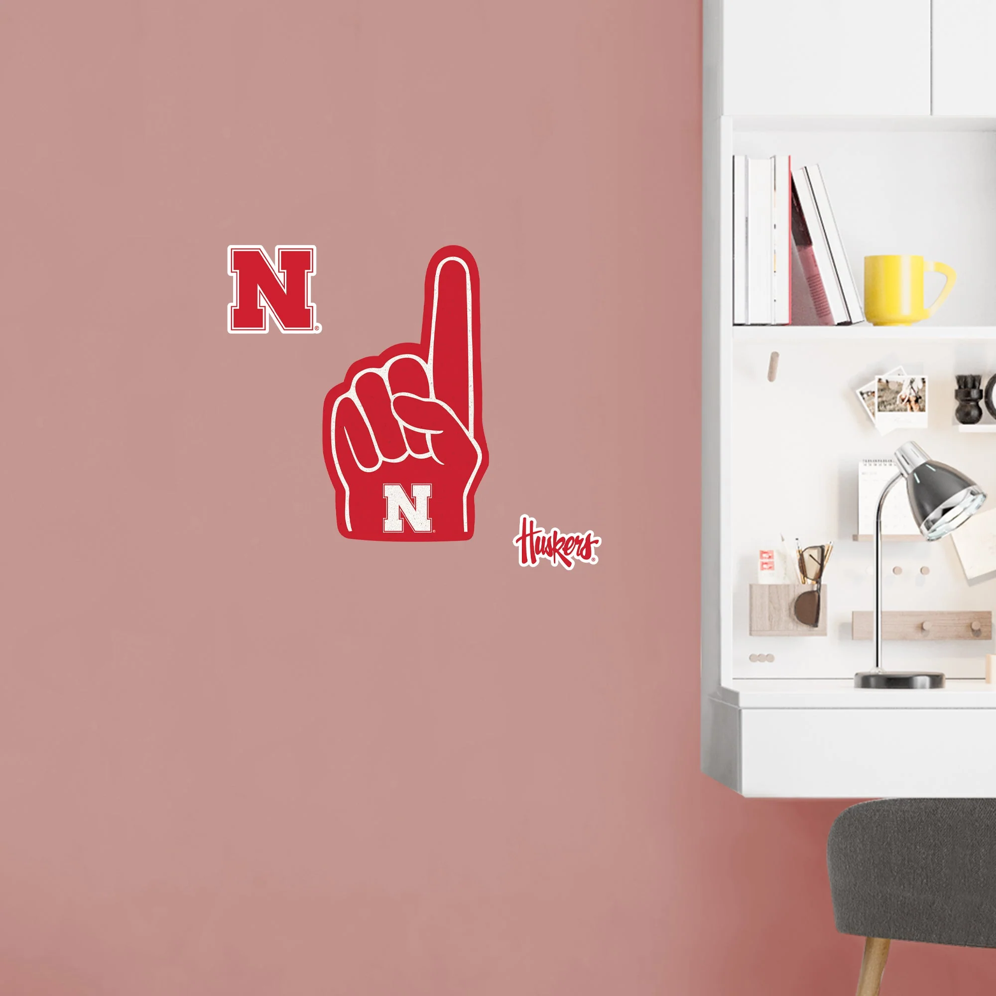 Nebraska Cornhuskers - RealBig Foam Finger Collection - Official NCAA - Reusable Vinyl Wall Decals - Image 11