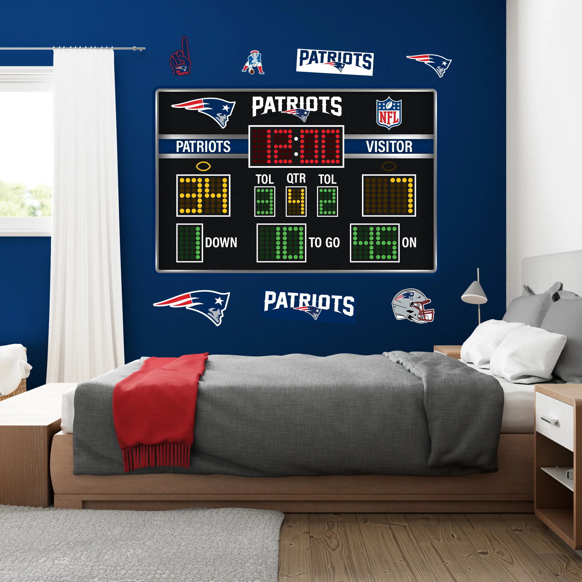New England Patriots - RealBig Scoreboard Collection - Official NFL - Reusable Vinyl Wall Decals - Image 3