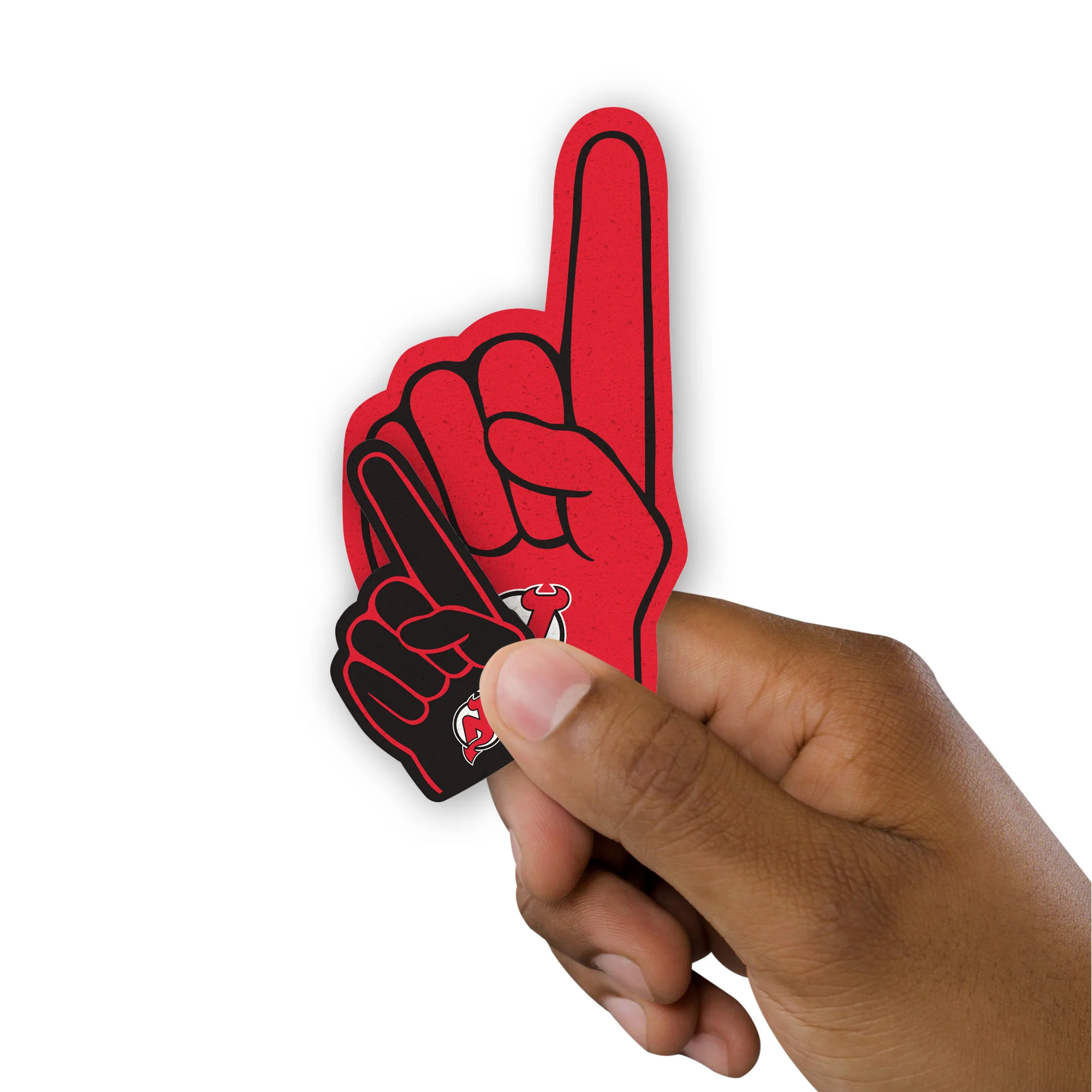 New Jersey Devils - 5 Foam Finger Minis (Mixed Sizes) - Official NHL - Reusable Vinyl Decals - Image 2