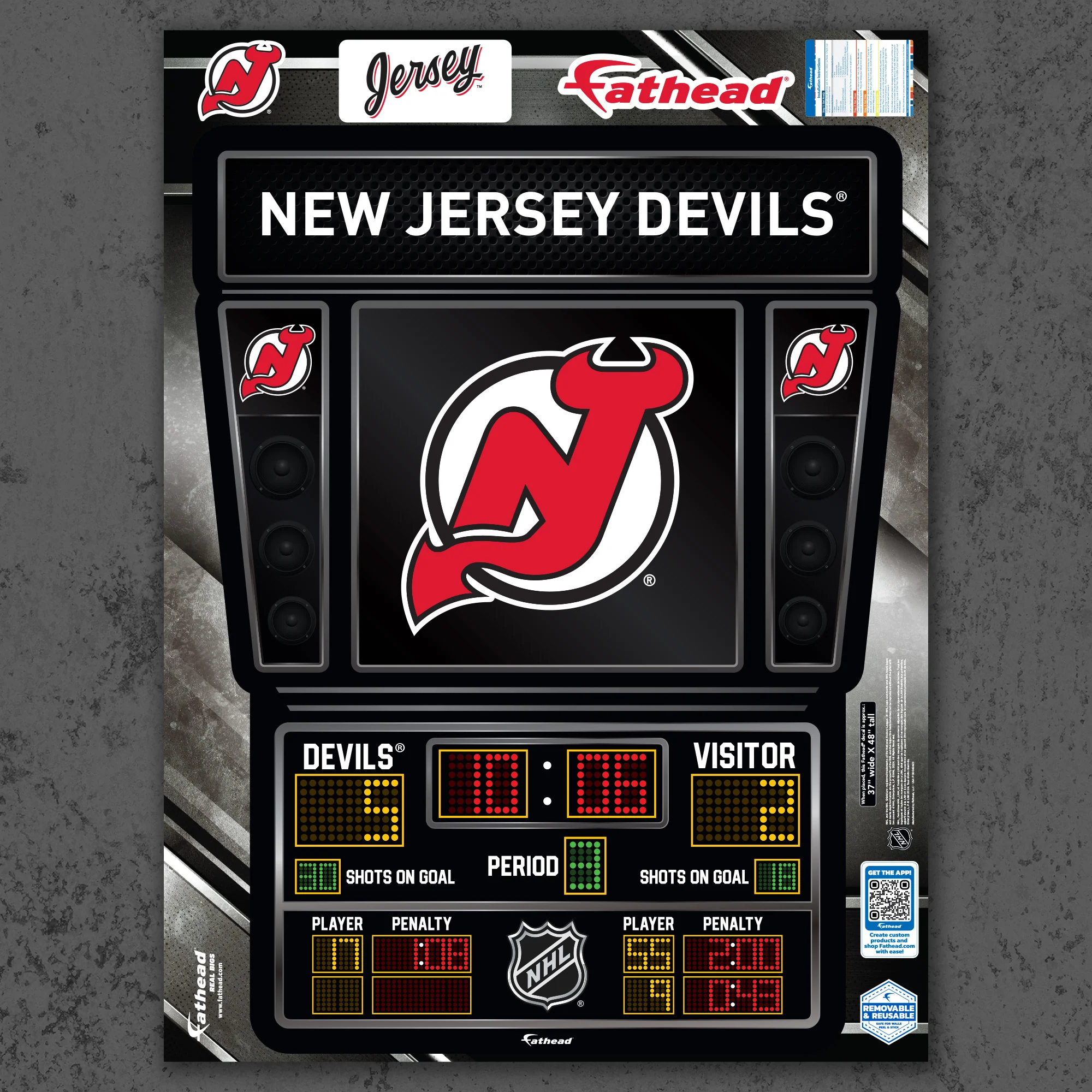 New Jersey Devils - RealBig Scoreboard Collection - Official NHL - Reusable Vinyl Wall Decals - Image 5