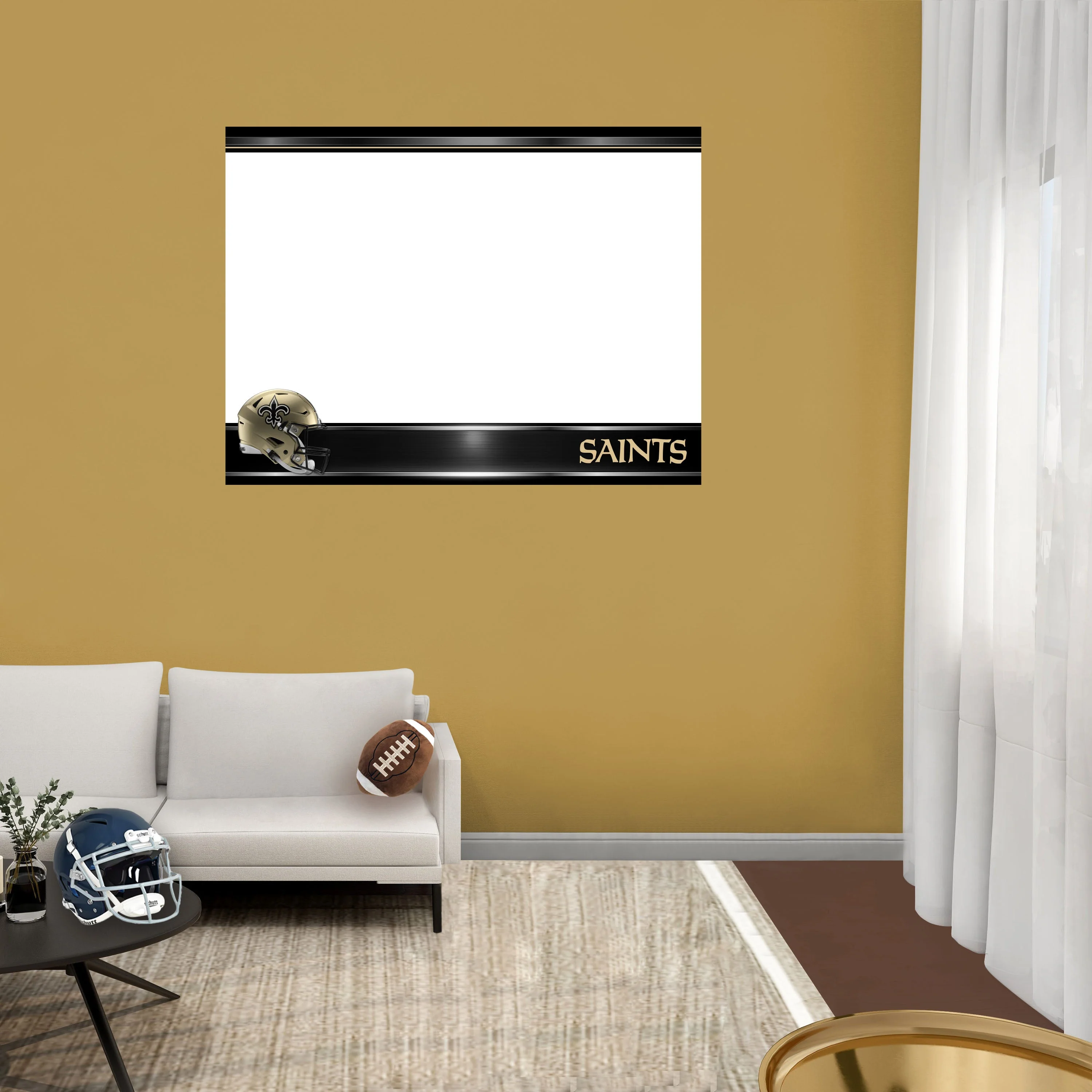 New Orleans Saints - Helmet - Dry Erase Whiteboard - Official NFL - Reusable Vinyl Wall Decal - Image 11