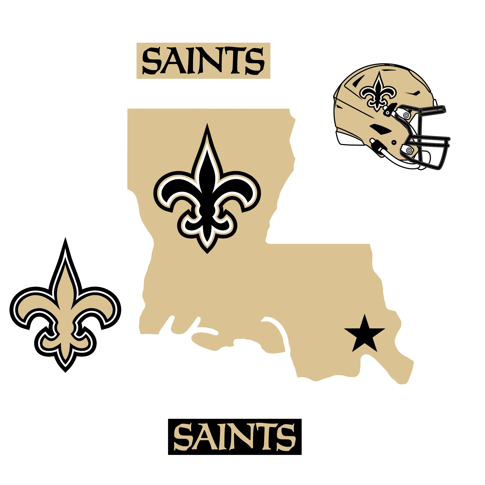 New Orleans Saints - RealBig Louisiana Logo Collection - Official NFL - Reusable Vinyl Wall Decals - Image 2