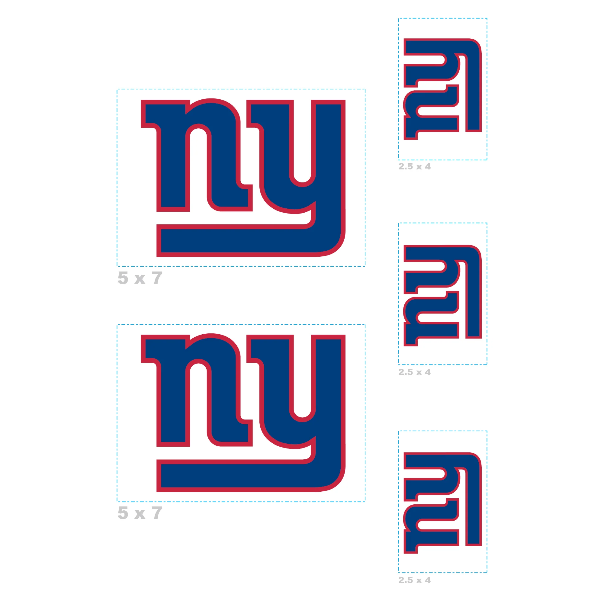 New York Giants - 5 Logo Minis (Mixed Sizes) - Official NFL - Reusable Vinyl Decals - Image 3