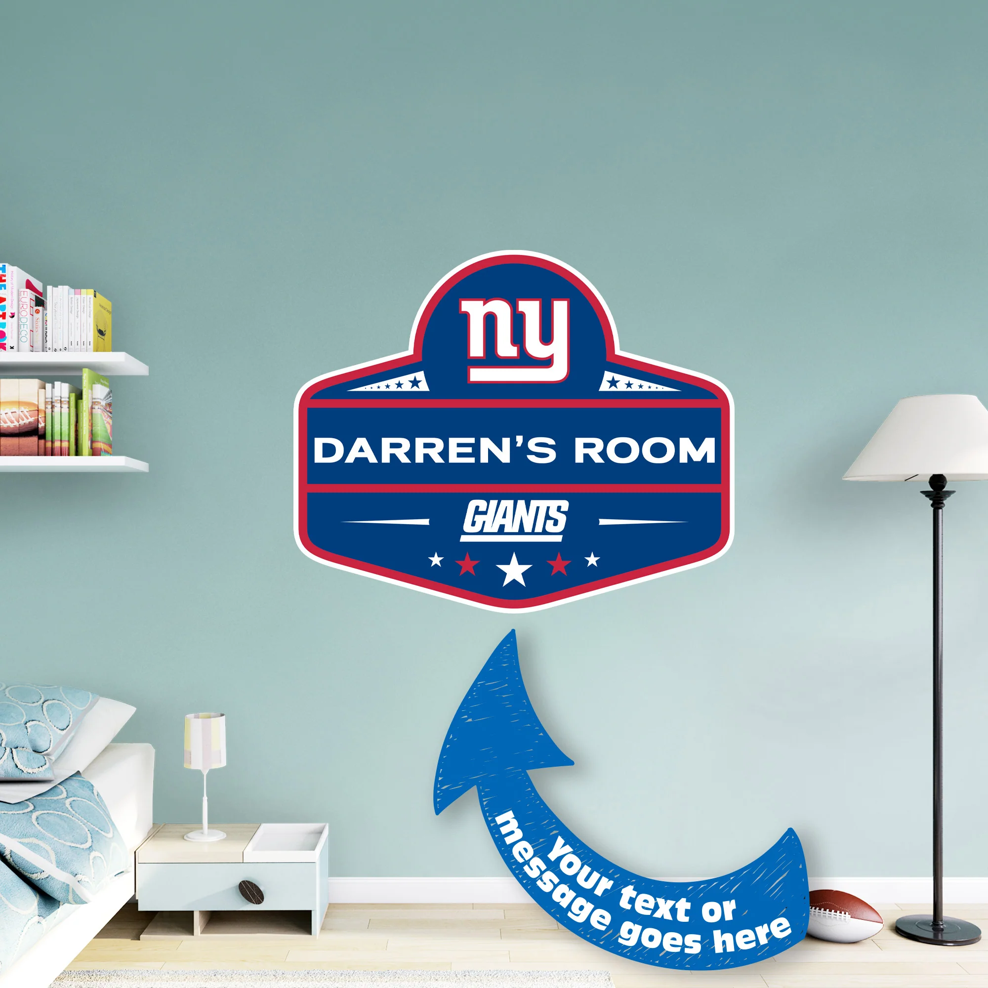 New York Giants - Badge - With Personalized Name - Official NFL - Reusable Vinyl Transfer Decal - Image 2