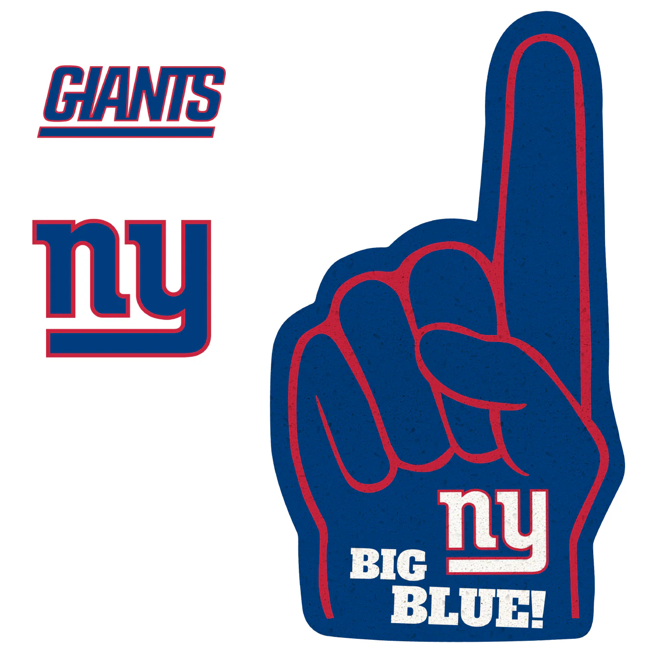 New York Giants - RealBig Foam Finger Collection - Official NFL - Reusable Vinyl Wall Decals