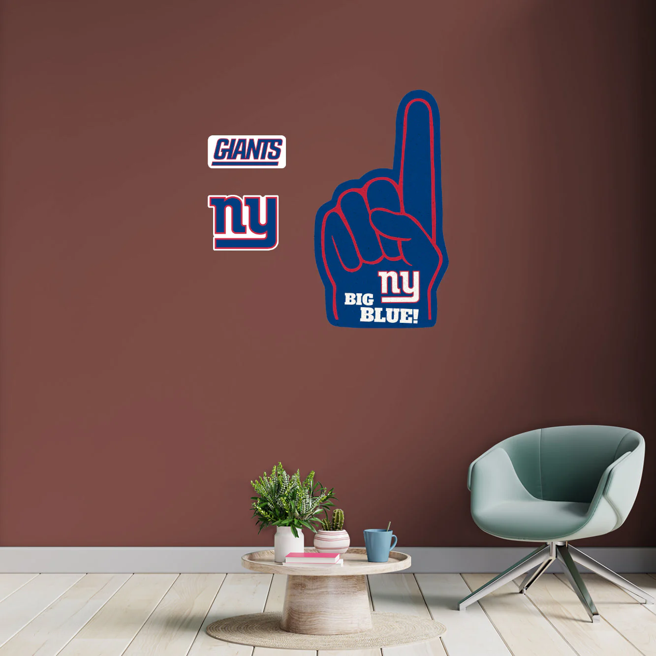New York Giants - RealBig Foam Finger Collection - Official NFL - Reusable Vinyl Wall Decals - Image 5