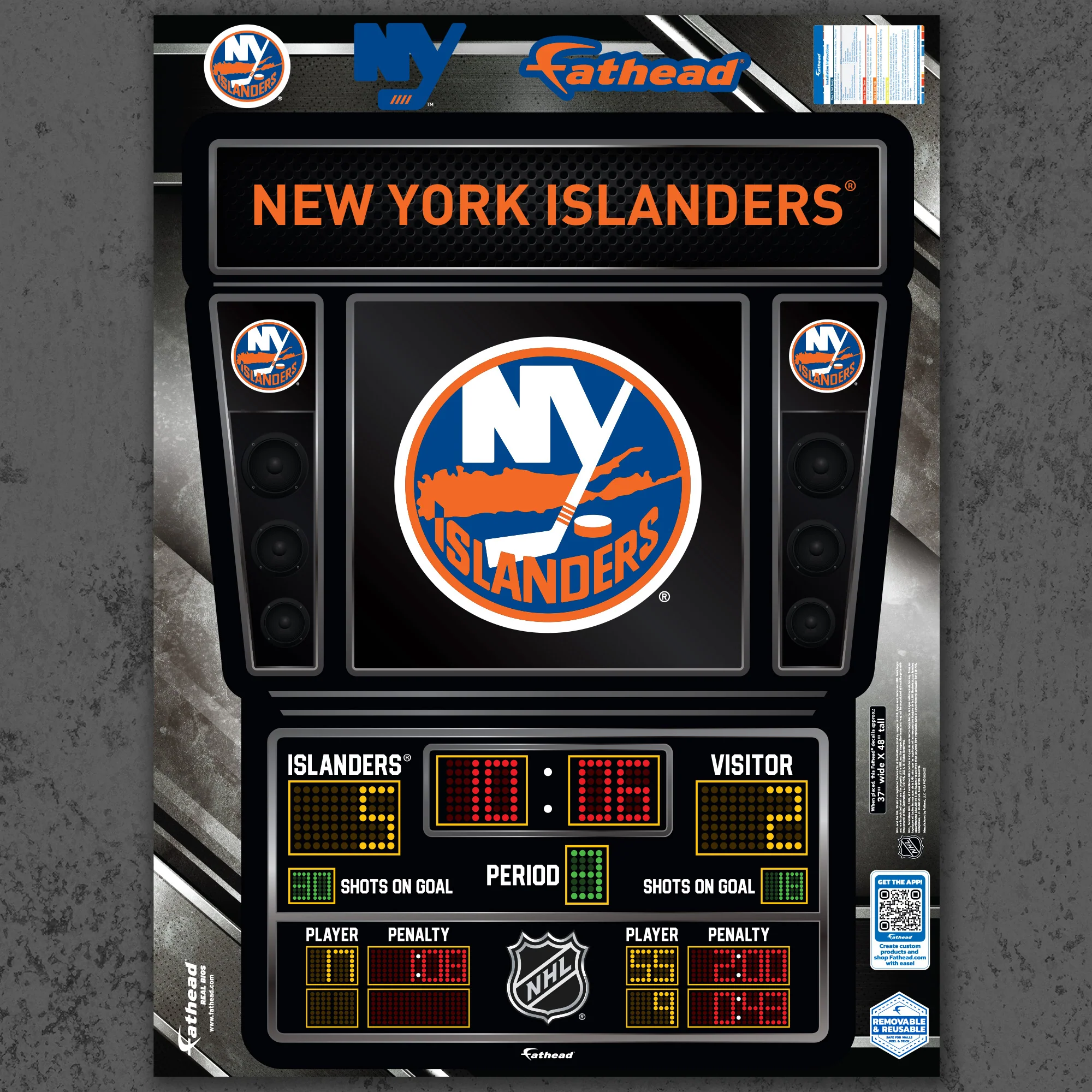 New York Islanders - RealBig Scoreboard Collection - Official NHL - Reusable Vinyl Wall Decals - Image 5