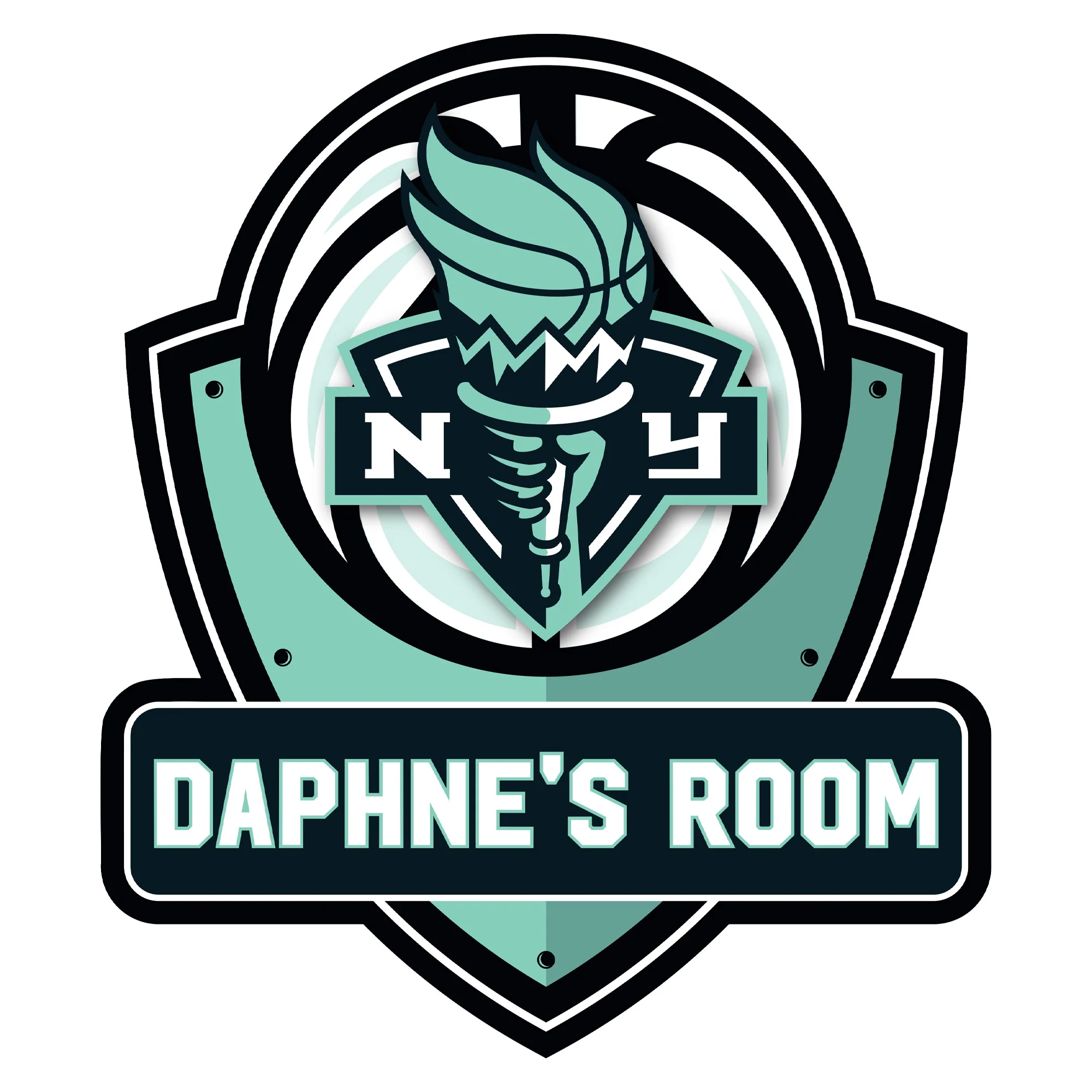 New York Liberty - Badge Logo - With Personalized Name - Official WNBA - Vinyl Transfer Decal