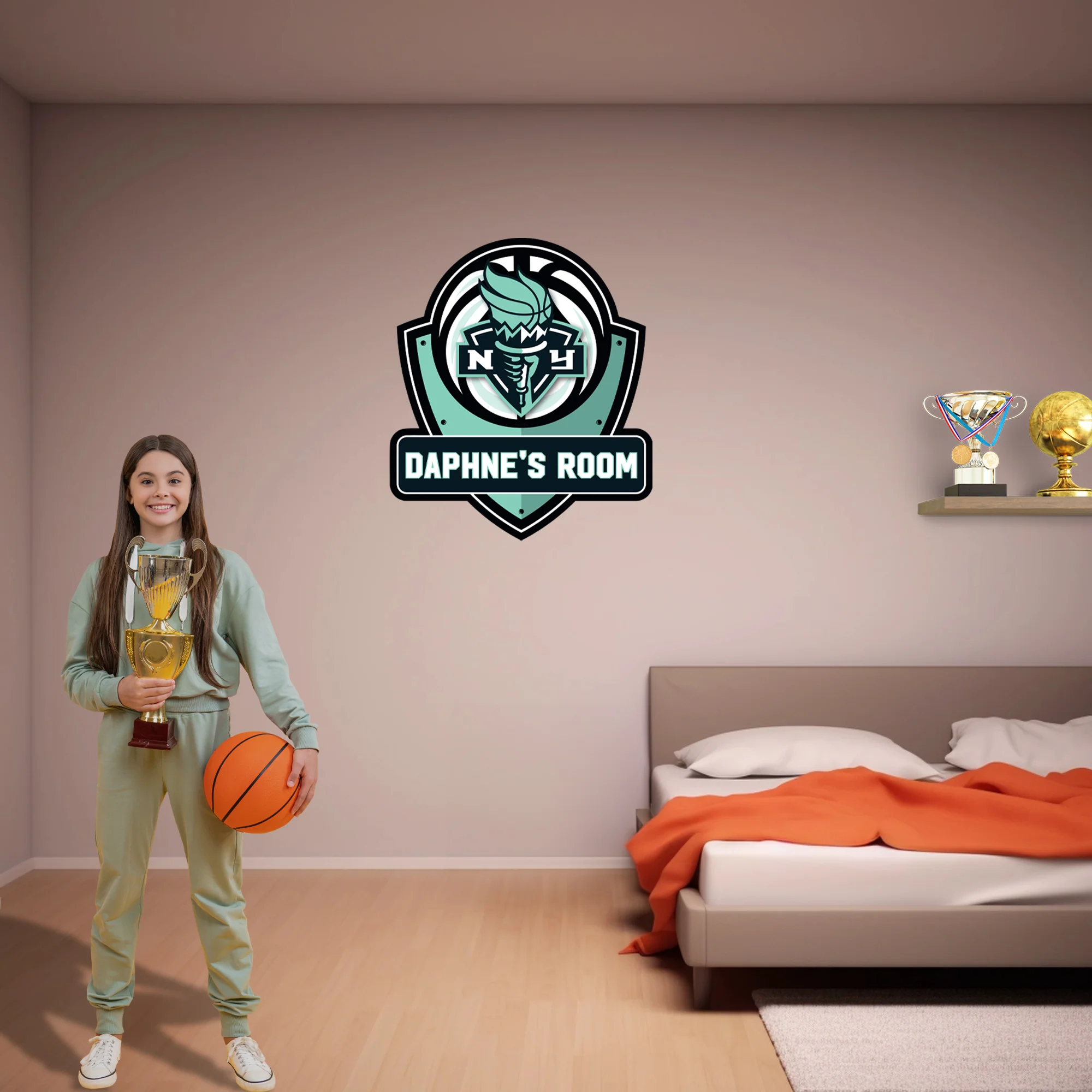 New York Liberty - Badge Logo - With Personalized Name - Official WNBA - Vinyl Transfer Decal - Image 3