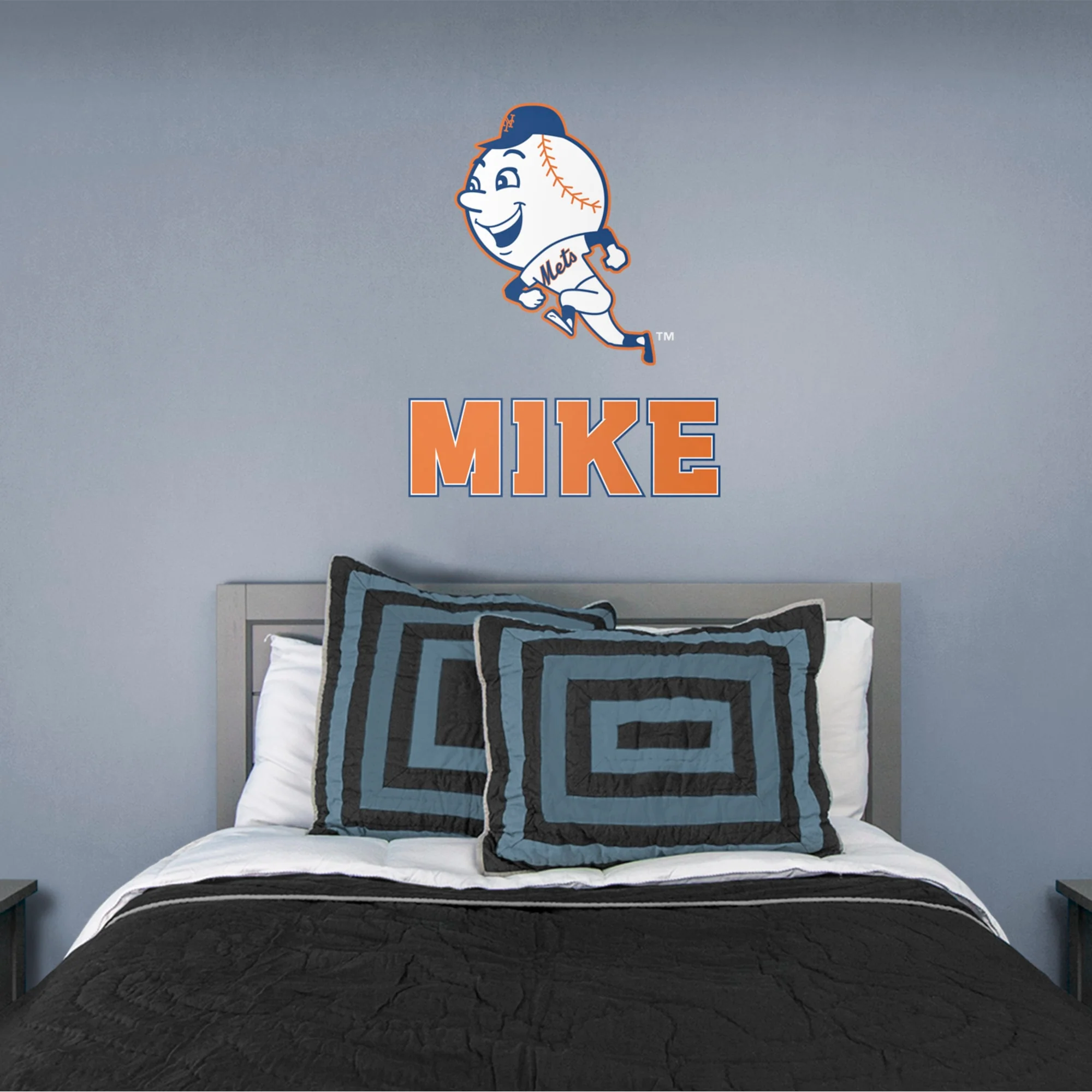 New York Mets - "Mr. Met" Logo - With Personalized Name - Official MLB - Vinyl Transfer Decal - Image 3