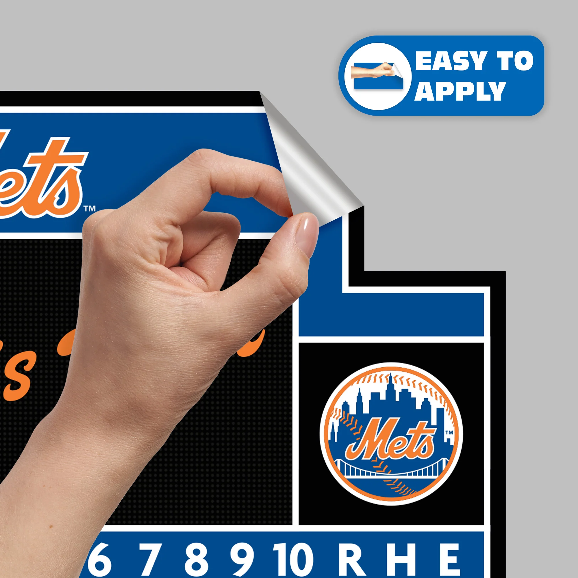 New York Mets - Scoreboard Graphic - With Personalized Name - Official MLB - Vinyl Transfer Decal - Image 4
