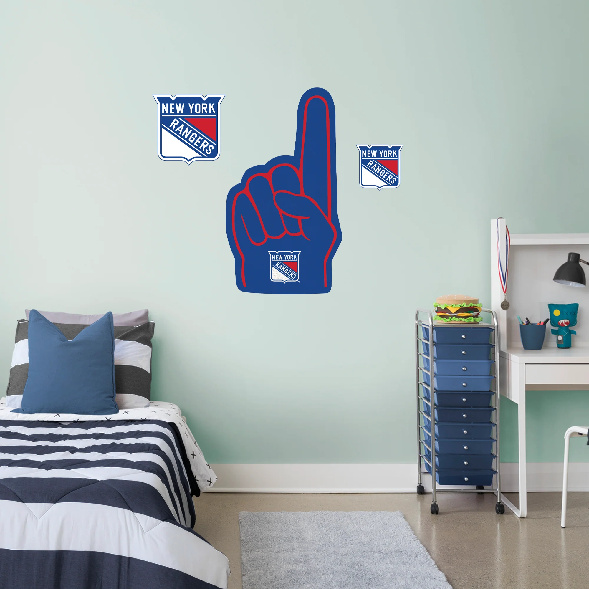 New York Rangers - RealBig Foam Finger Collection - Official NHL - Reusable Vinyl Wall Decals - Image 3