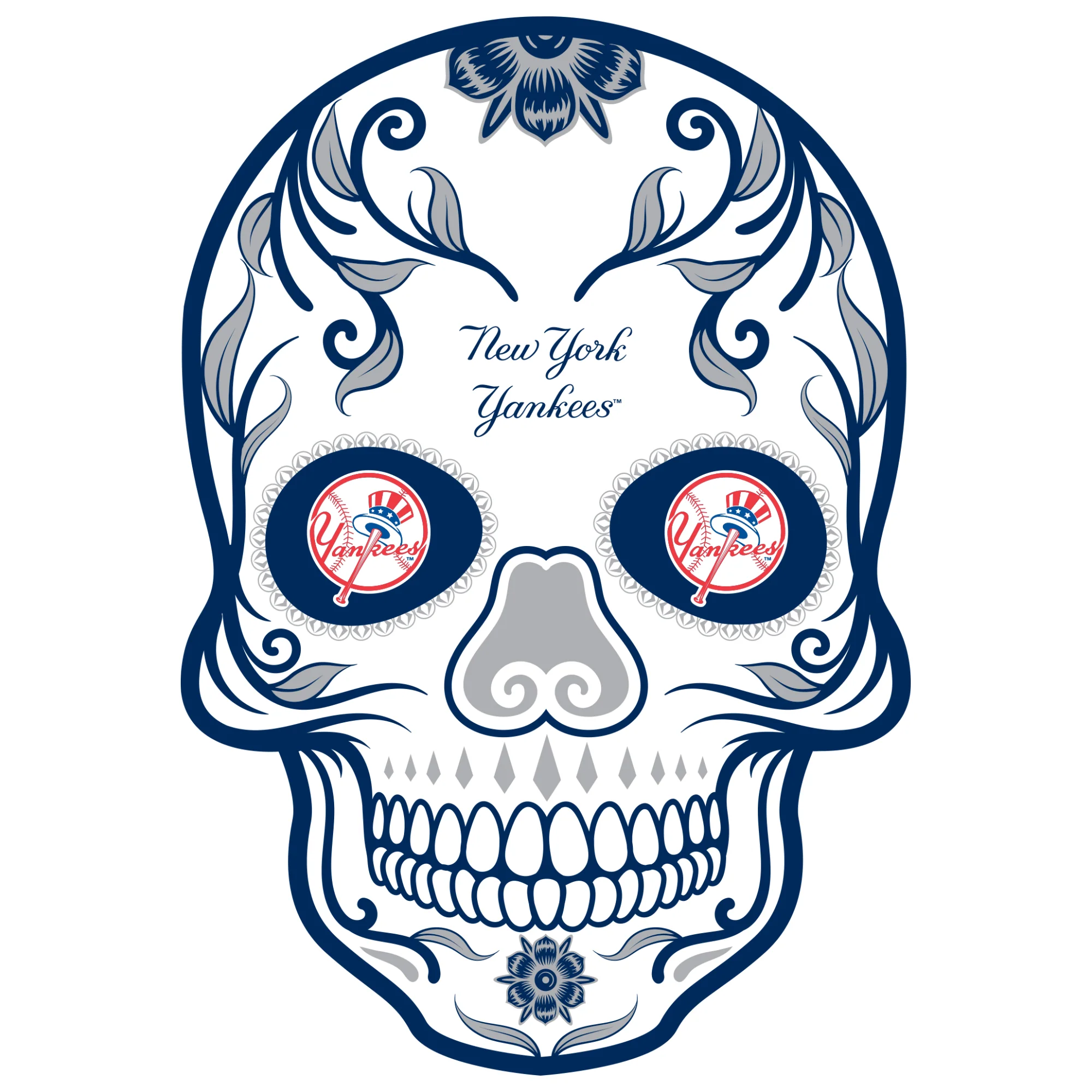 New York Yankees - Sugar Skull Logo - Outdoor Floor Decal - Official MLB - Scratch Resistant Alumigraphics Grip - Image 2