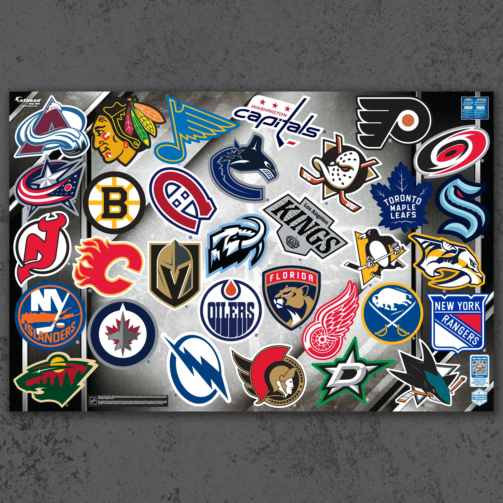 NHL Team Logos - RealBig Logo Collection - Official NHL - Reusable Vinyl Wall Decals - Image 2