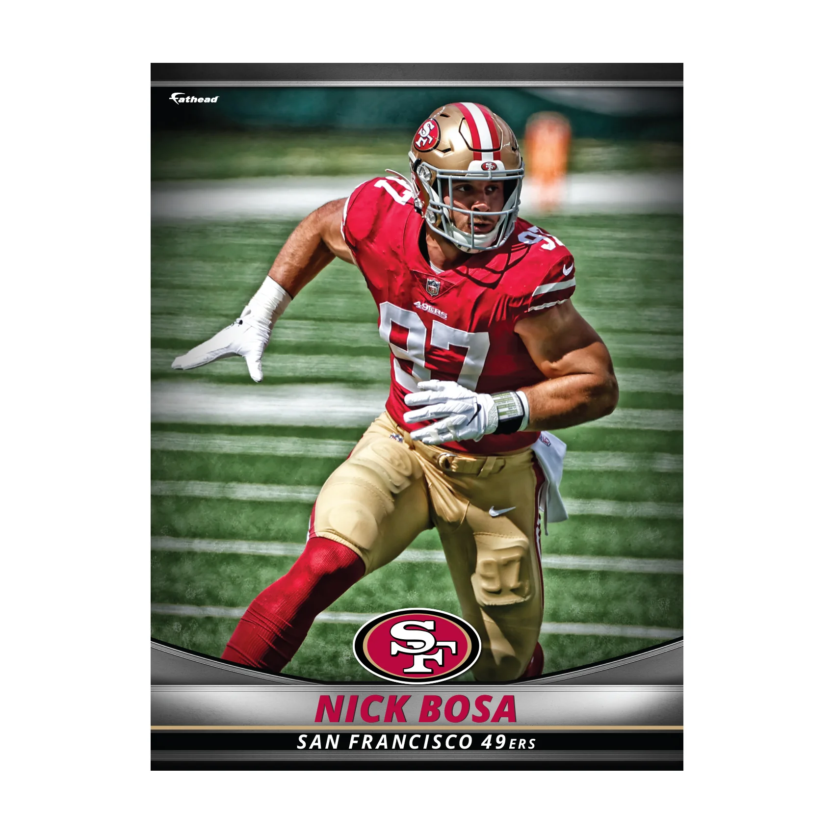Nick Bosa - GameStars Series - Peel & Stick Poster - Official NFL - San Francisco 49ers - Reusable Vinyl Wall Decal - Image 3
