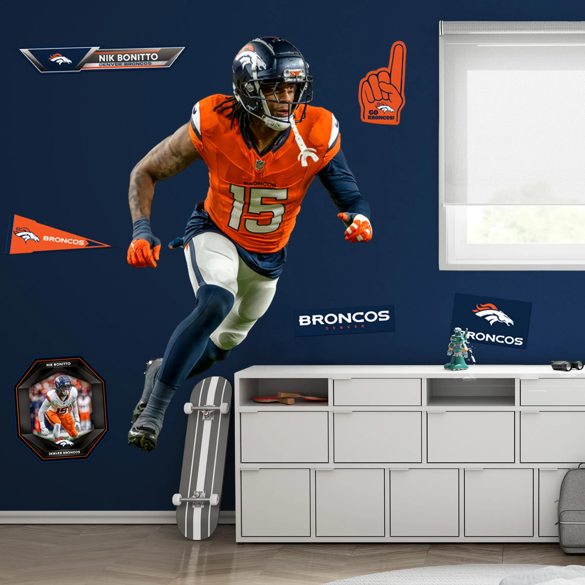 Nik Bonitto - RealBig Collection - Official NFL - Denver Broncos - Reusable Vinyl Wall Decals - Image 3