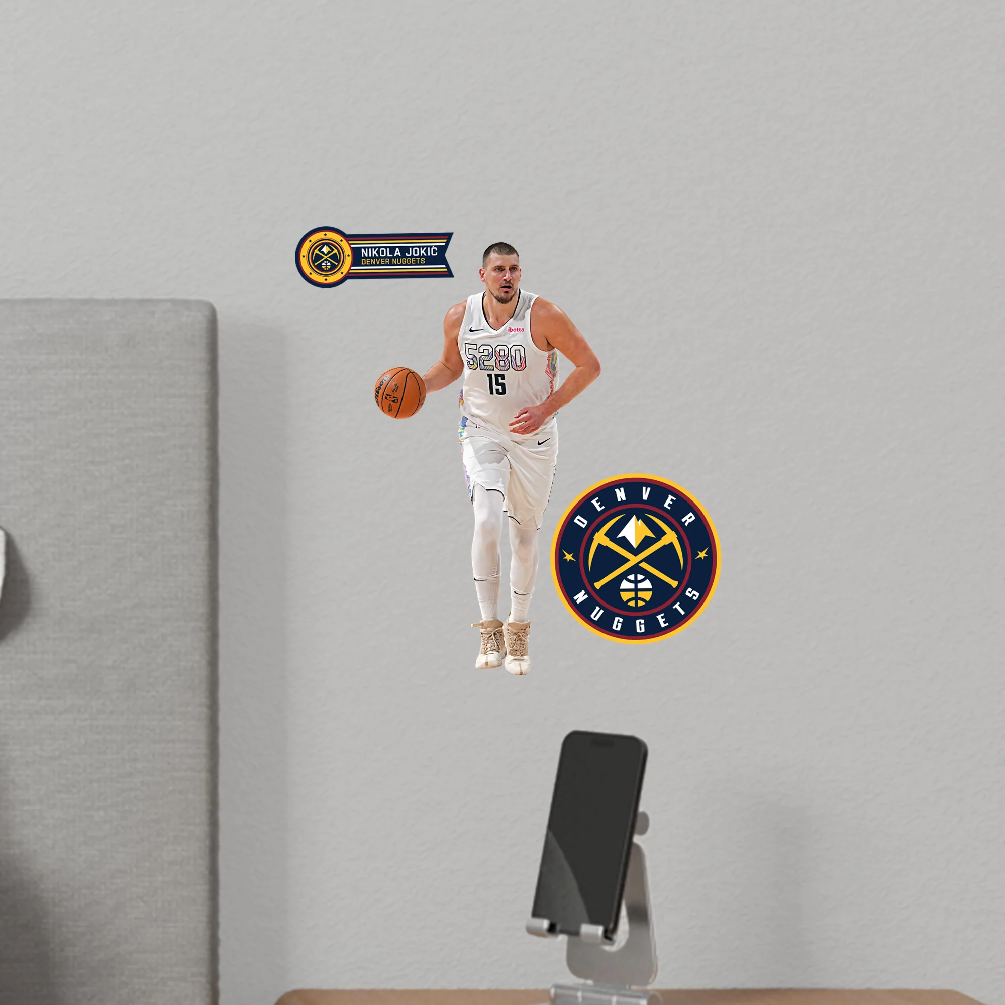 Nikola Jokic - RealBig City Jersey Collection - Official NBA - Denver Nuggets - Reusable Vinyl Wall Decals - Image 6