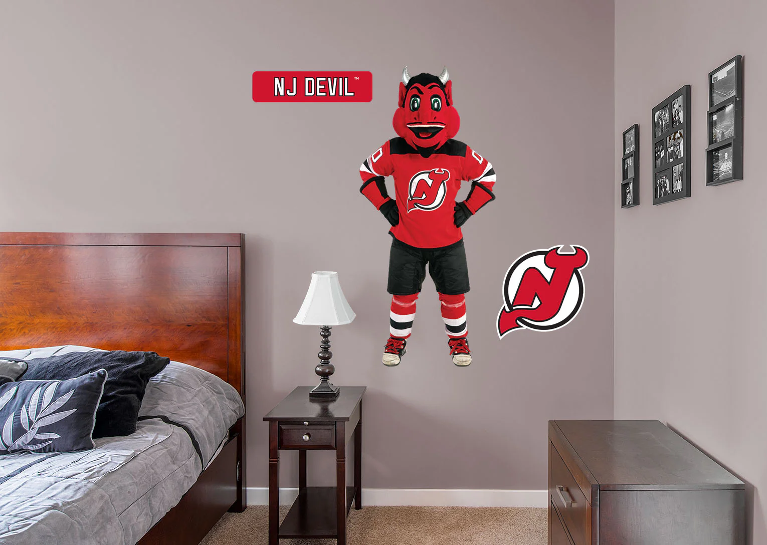NJ Devil Mascot - RealBig Collection - Official NHL - New Jersey Devils - Reusable Vinyl Wall Decals - Image 2