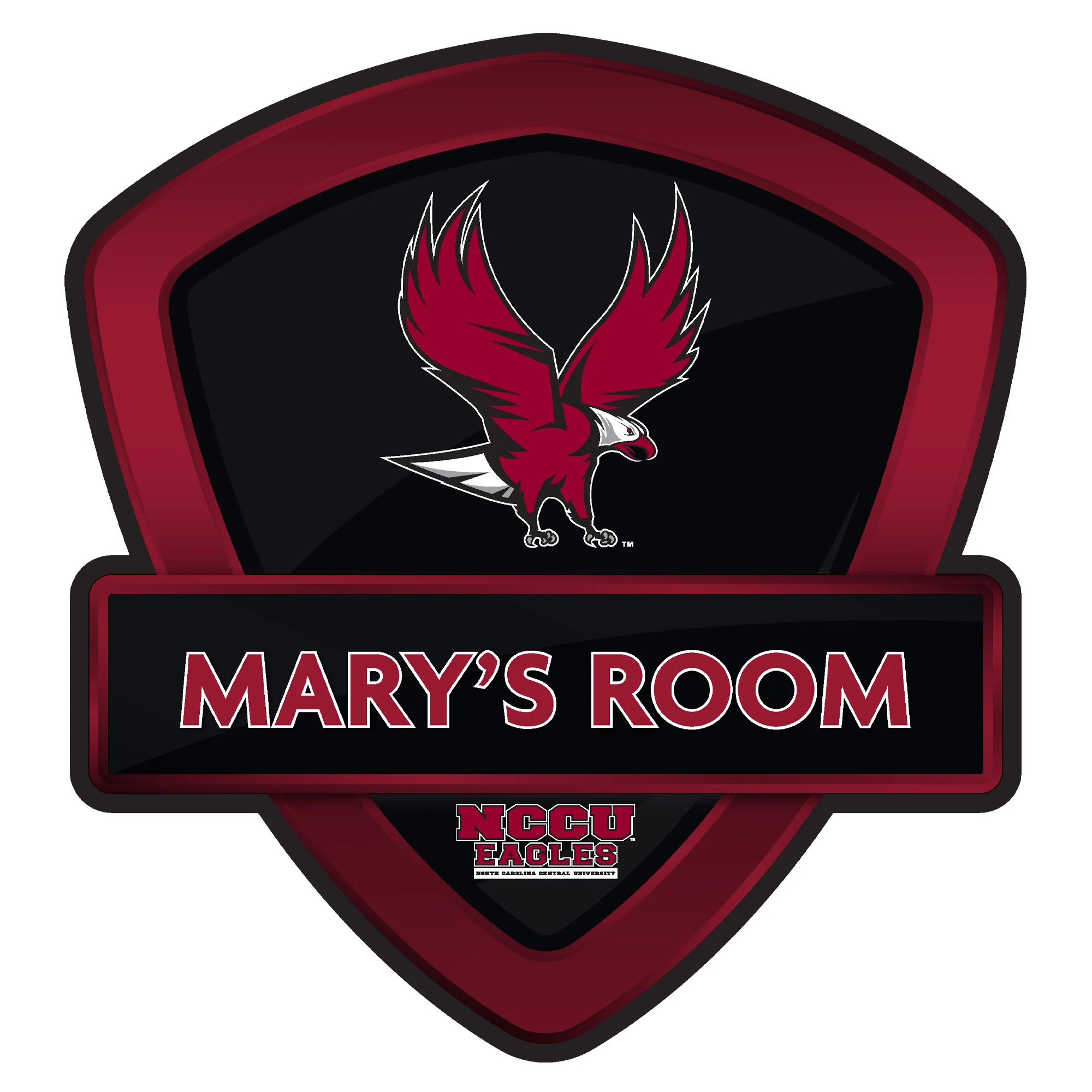 North Carolina Central Eagles - Badge - With Personalized Name - Official NCAA - Vinyl Transfer Decal - Image 2