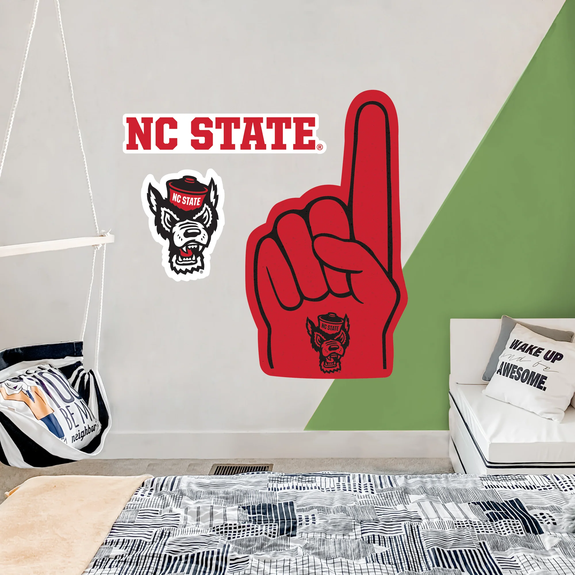 North Carolina State Wolfpack - RealBig Foam Finger Collection - Official NCAA - Reusable Vinyl Wall Decals - Image 6