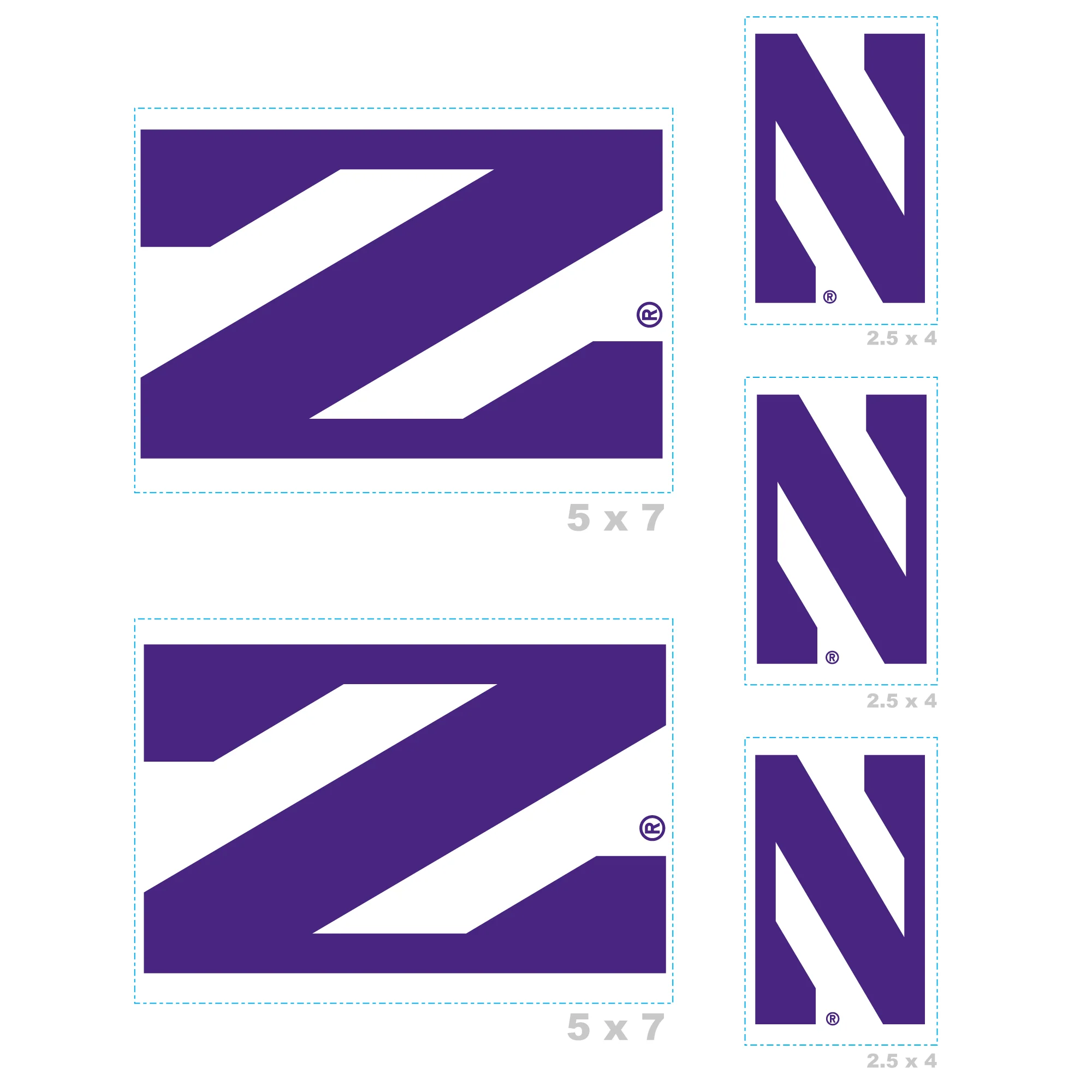 Northwestern Wildcats - 5 Logo Minis (Mixed Sizes) - Official NCAA - Reusable Vinyl Decals - Image 3