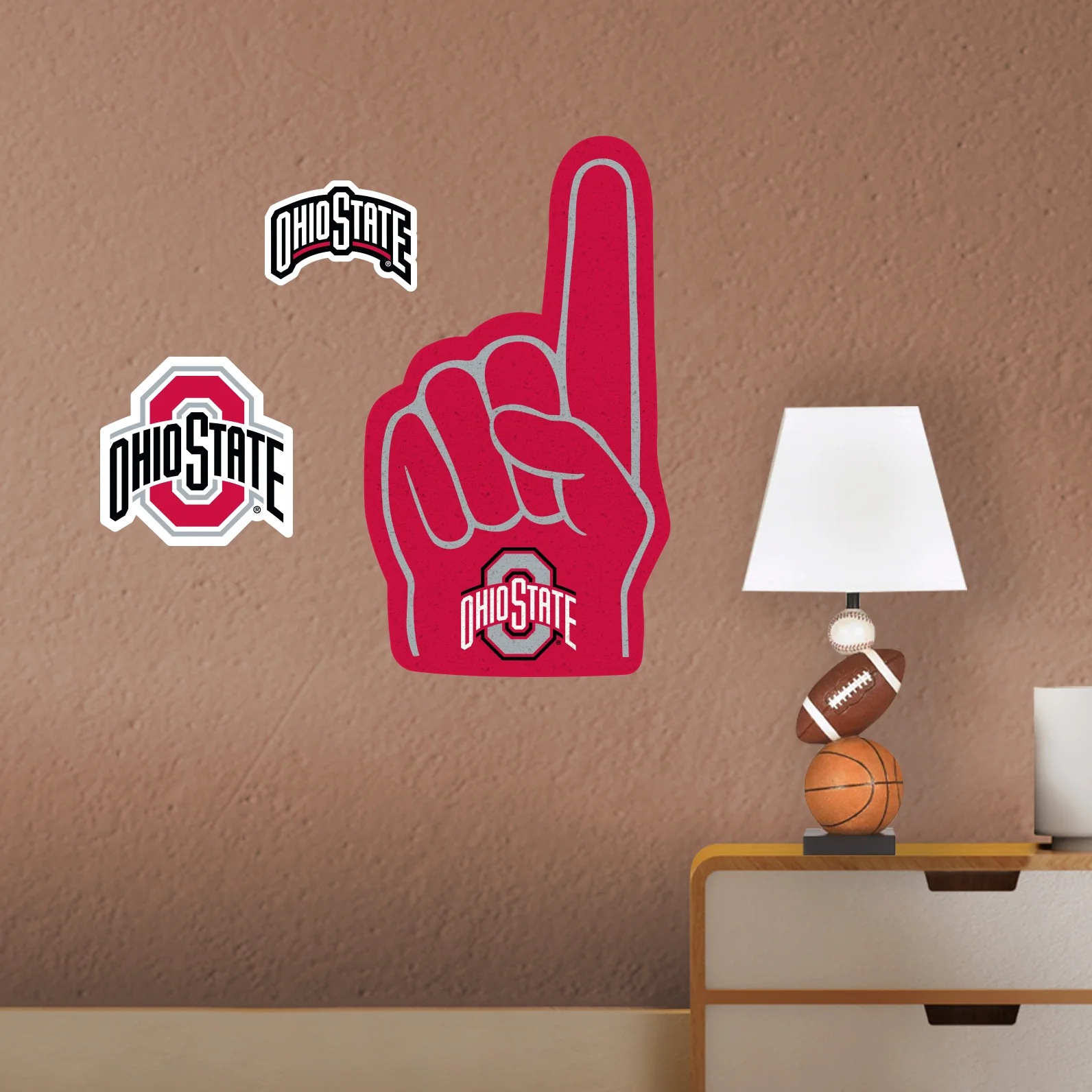 Ohio State Buckeyes - RealBig Foam Finger Collection - Official NCAA - Reusable Vinyl Wall Decals - Image 8