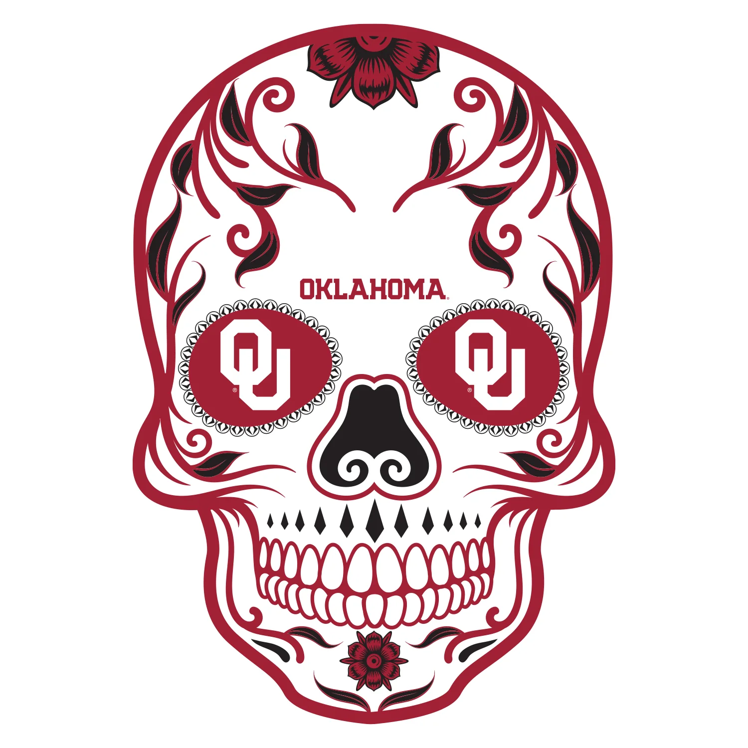 Oklahoma Sooners - Sugar Skull Logo - Outdoor Wall Decals - Official NCAA - Scratch Resistant Alumigraphics Smooth - Image 3