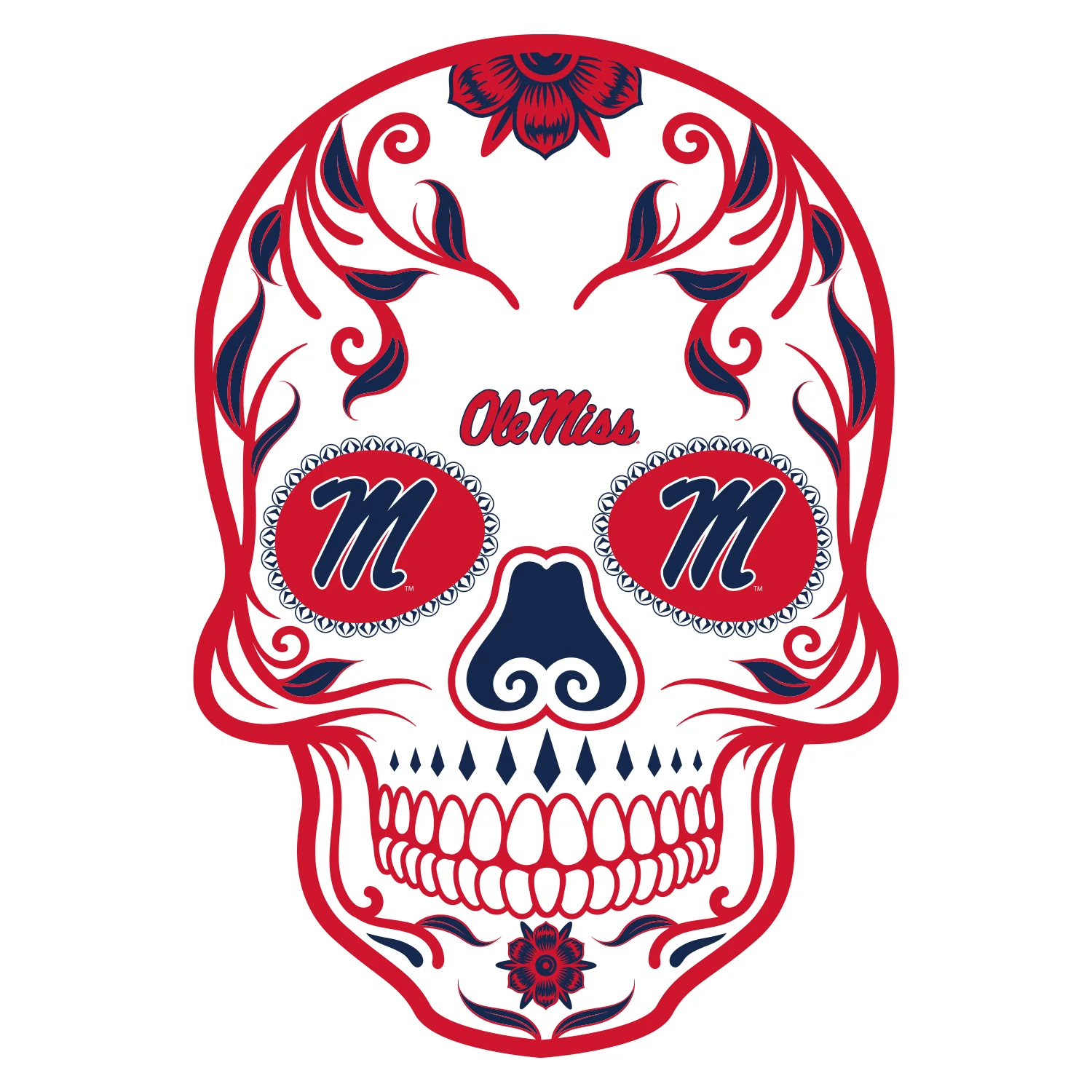 Ole Miss Rebels - Sugar Skull Logo - Outdoor Wall Decals - Official NCAA - Scratch Resistant Alumigraphics Smooth - Image 2