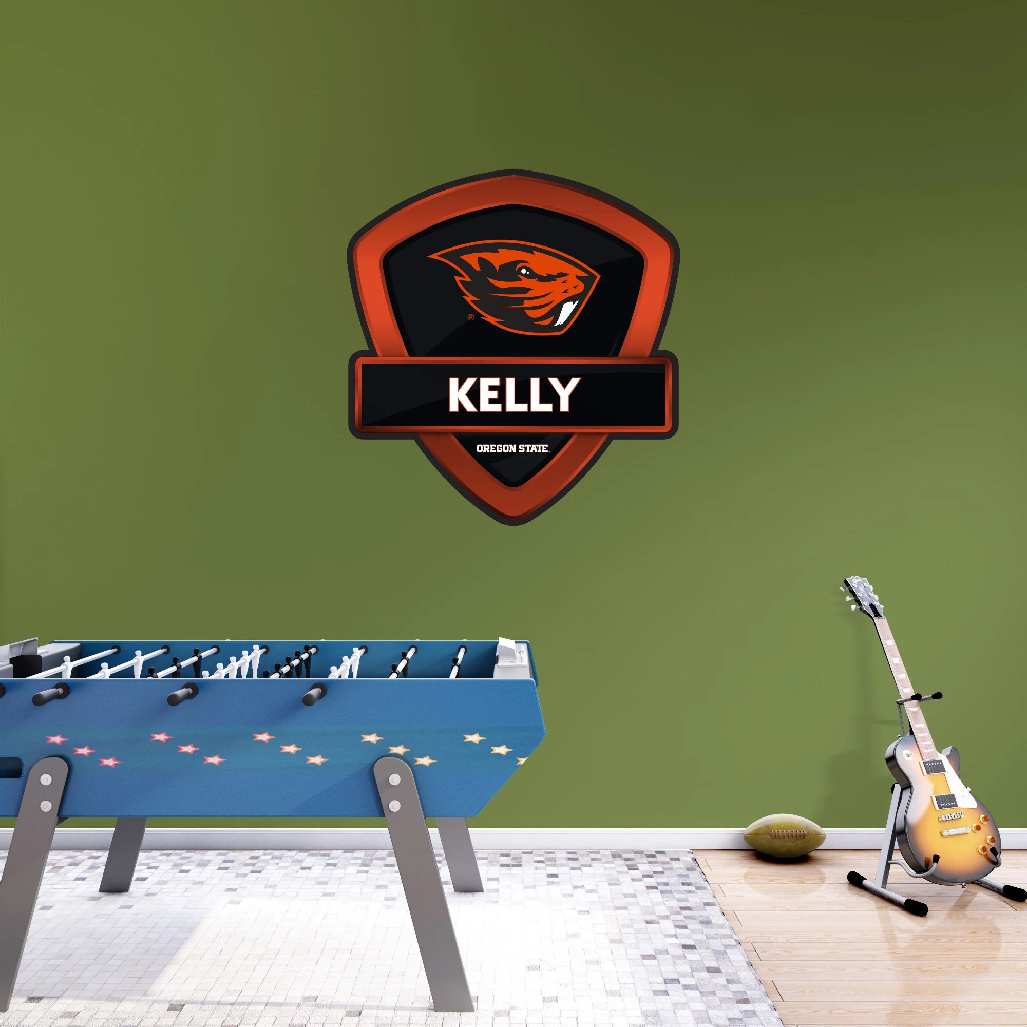 Oregon State Beavers - Badge - With Personalized Name - Official NCAA - Vinyl Transfer Decal