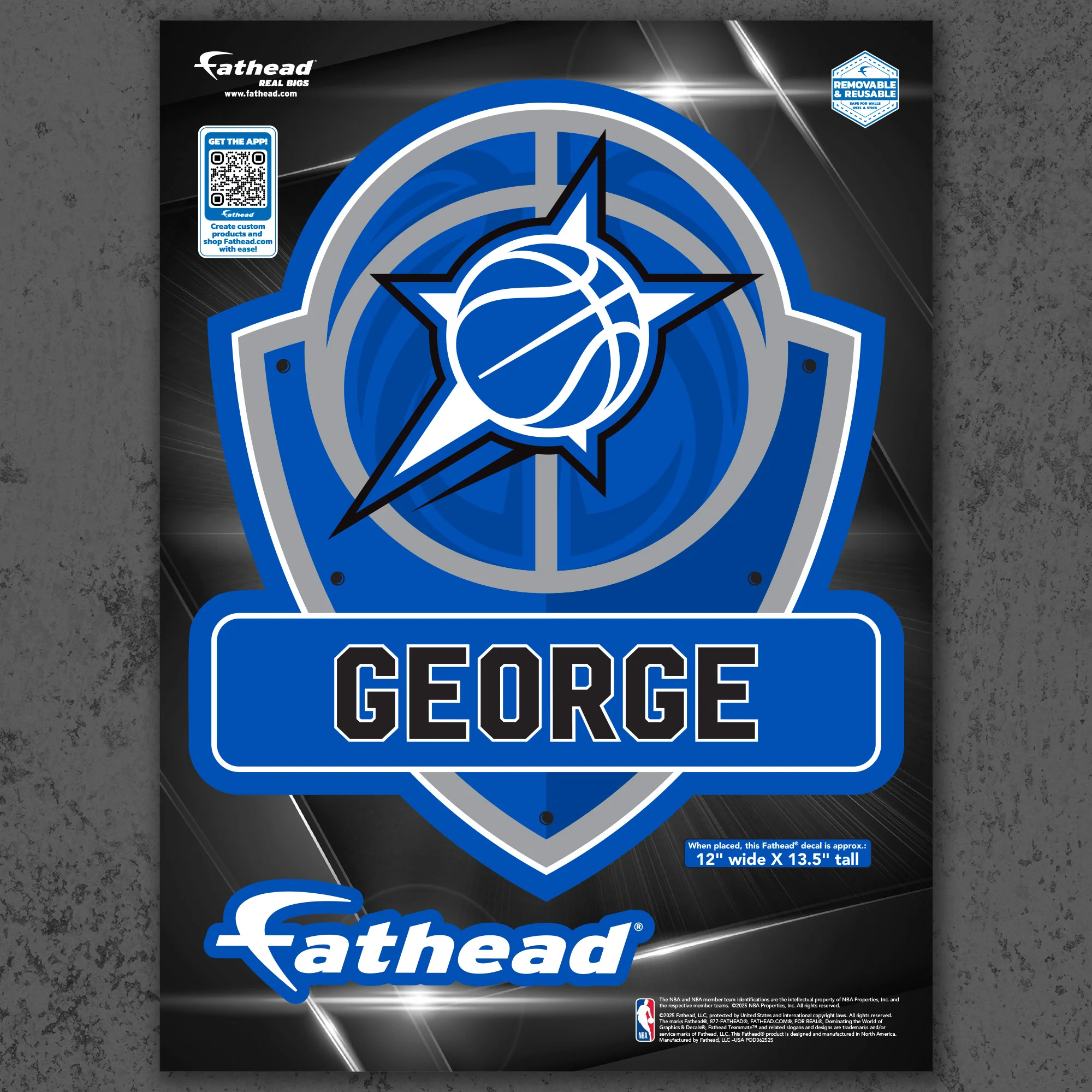 Orlando Magic - Badge - With Personalized Name - Official NBA - Reusable Vinyl Wall Decals - Image 7
