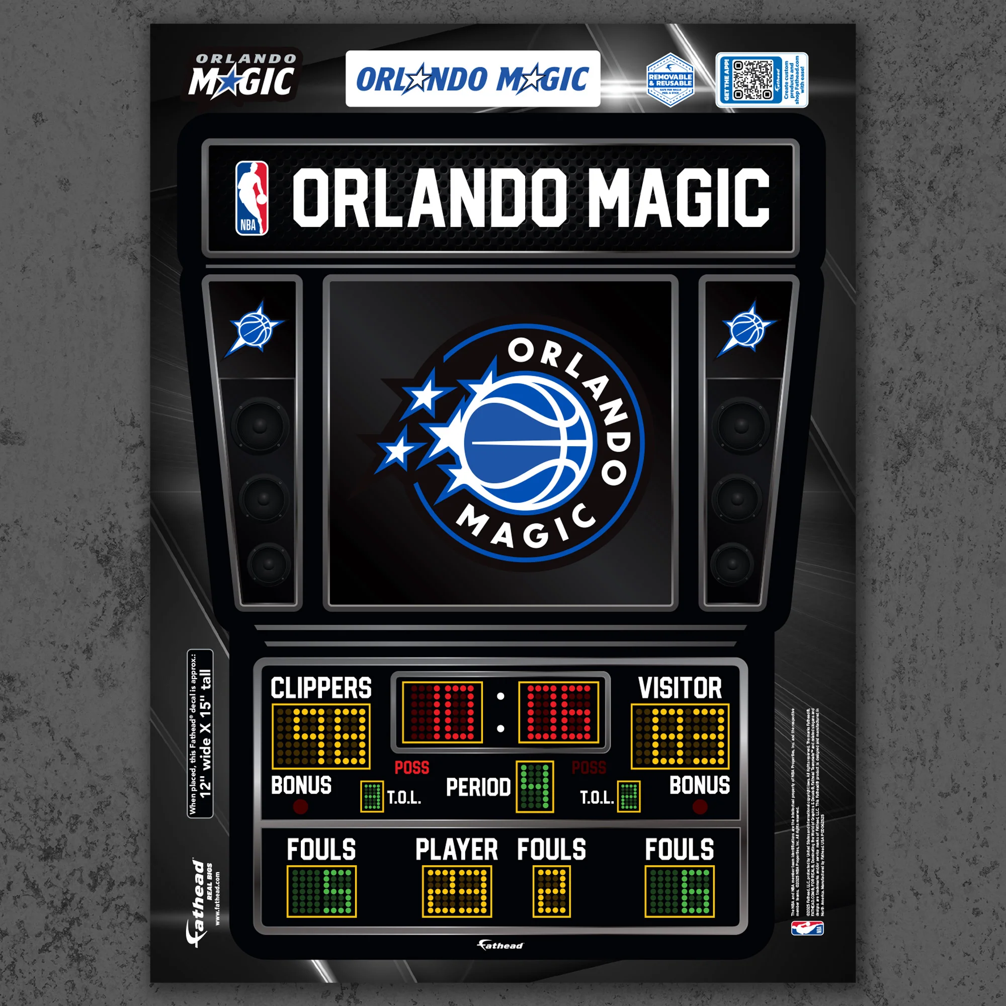 Orlando Magic - RealBig Scoreboard Graphic - Official NBA - Reusable Vinyl Wall Decals - Image 7