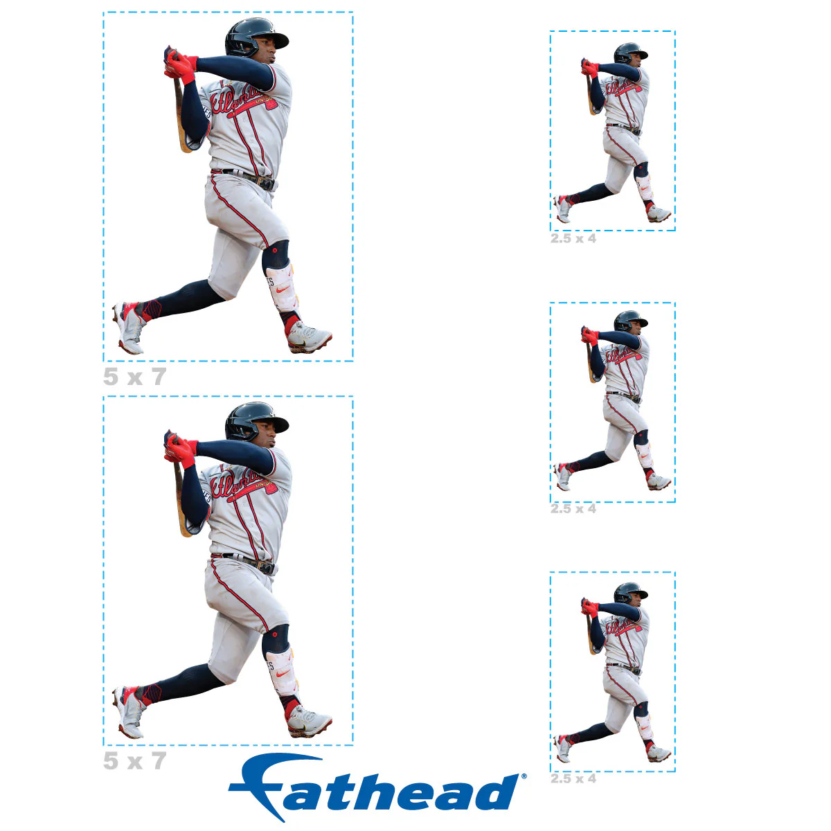 Ozzie Albies - 5 Player Minis (Mixed Sizes) - Official MLB - Atlanta Braves - Reusable Vinyl Decals - Image 4