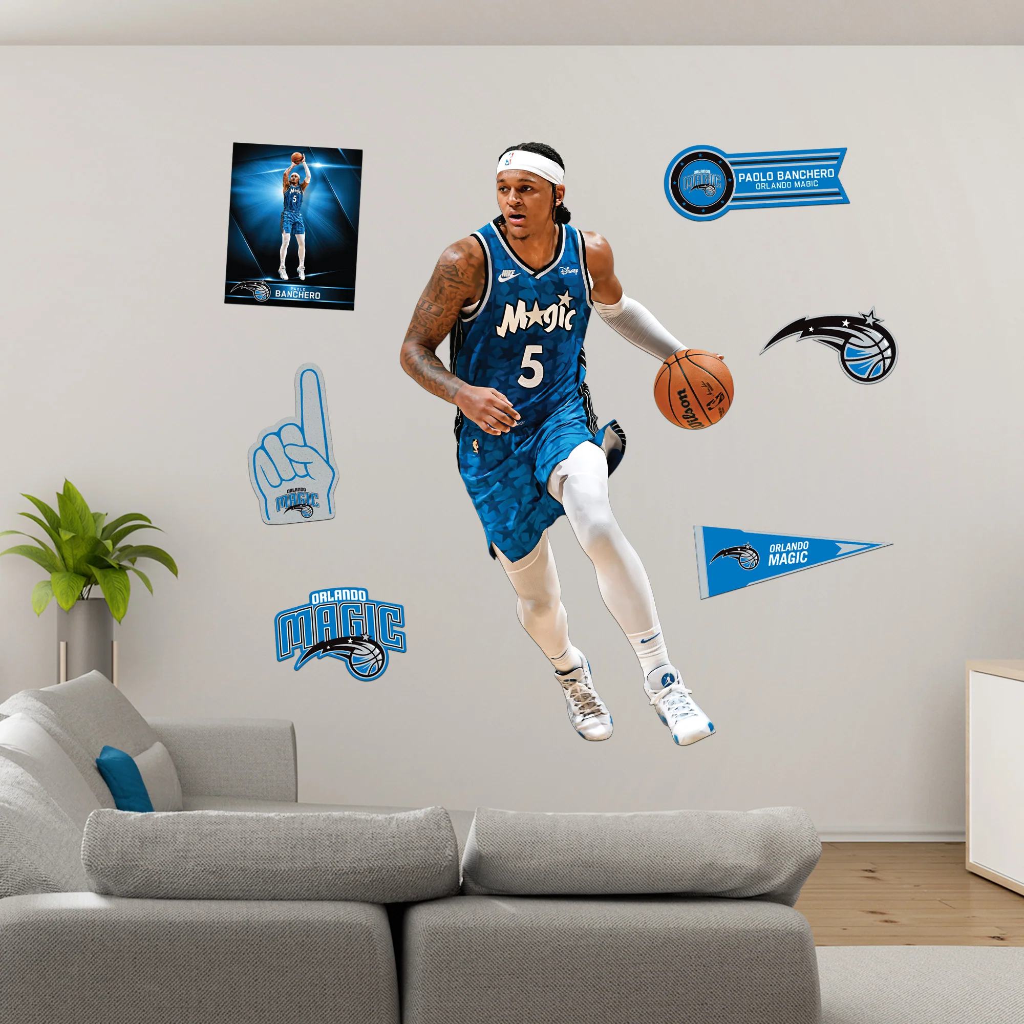Paolo Banchero - RealBig Classic Jersey Collection - Official NBA - Orlando Magic - Reusable Vinyl Wall Decals