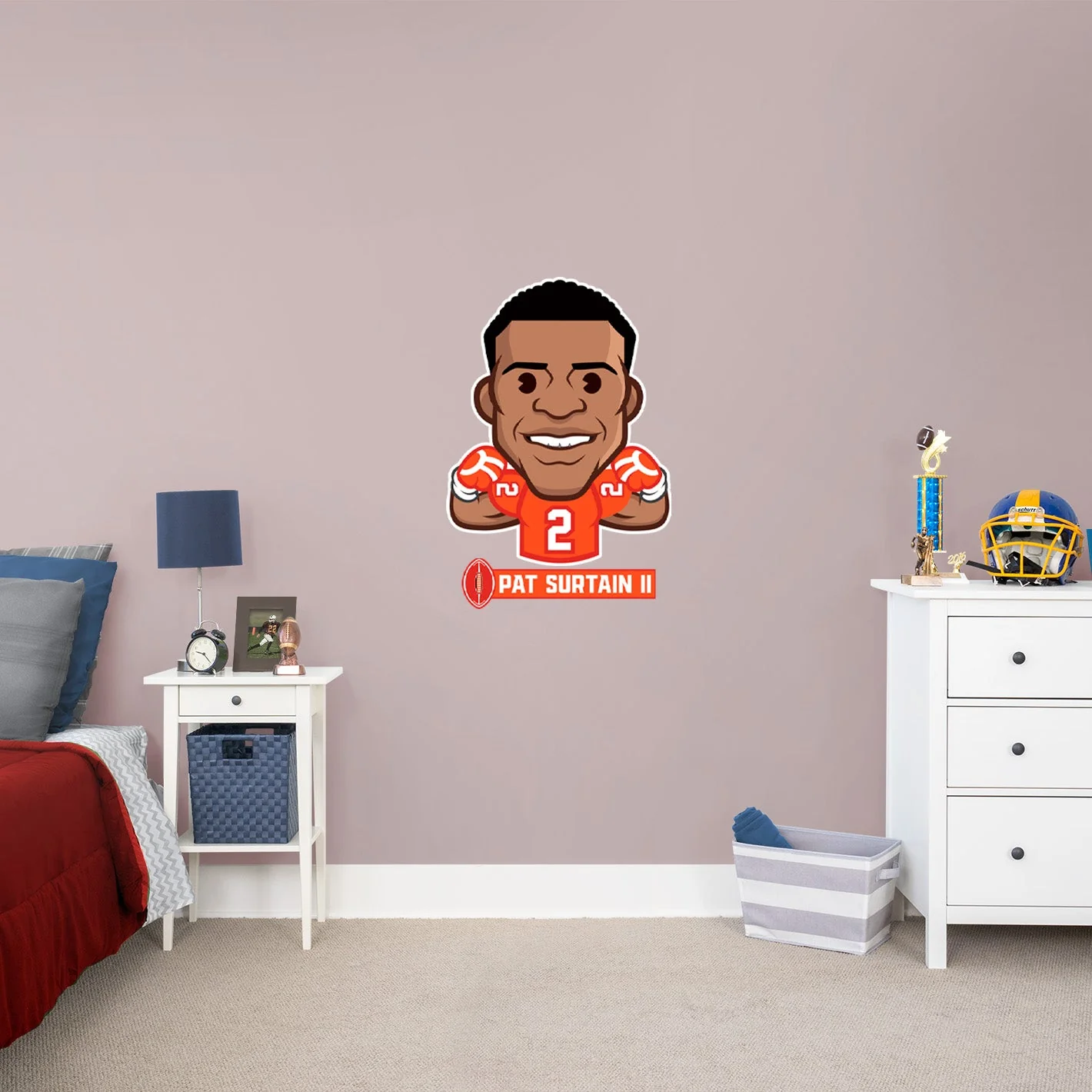 Pat Surtain II Emoji - RealBig Collection - Official NFLPA - Denver Broncos - Reusable Vinyl Wall Decals - Image 4