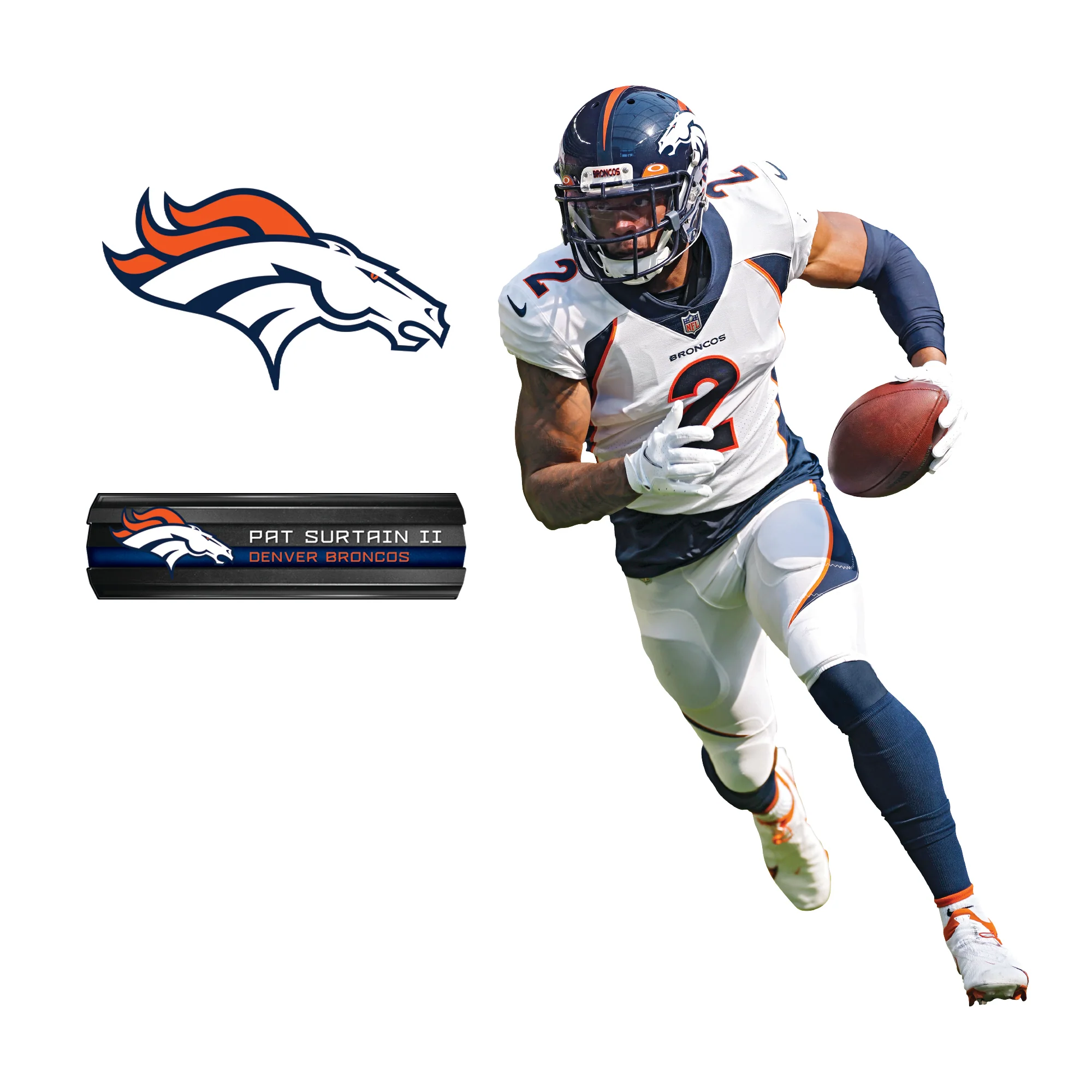 Pat Surtain II - RealBig Collection - Official NFL - Denver Broncos - Reusable Vinyl Wall Decals #1 - Image 4