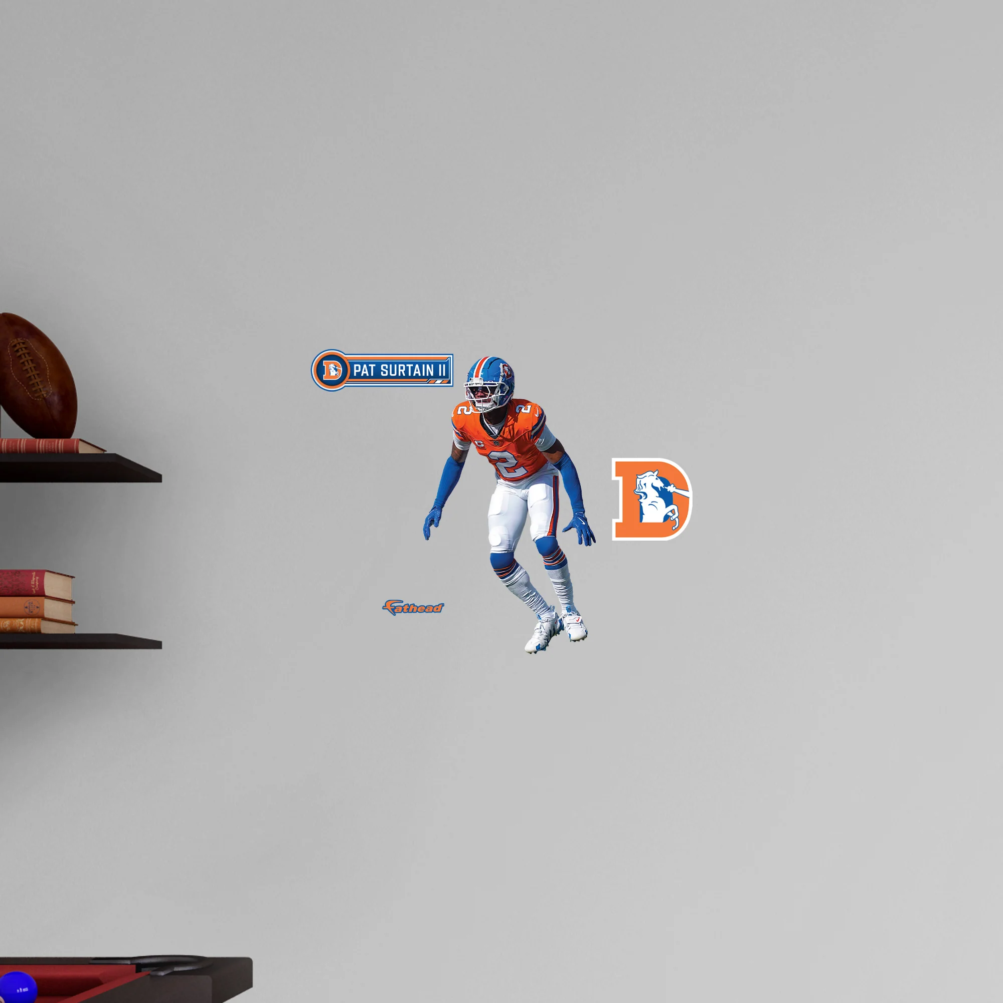 Pat Surtain II - RealBig Throwback Collection - Official NFL - Denver Broncos - Reusable Vinyl Wall Decals - Image 7