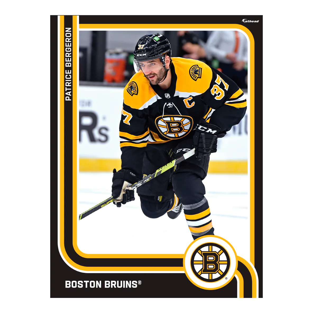Patrice Bergeron - Peel & Stick Poster - Official NHL - Boston Bruins - Reusable Vinyl Wall Decal - Image 2