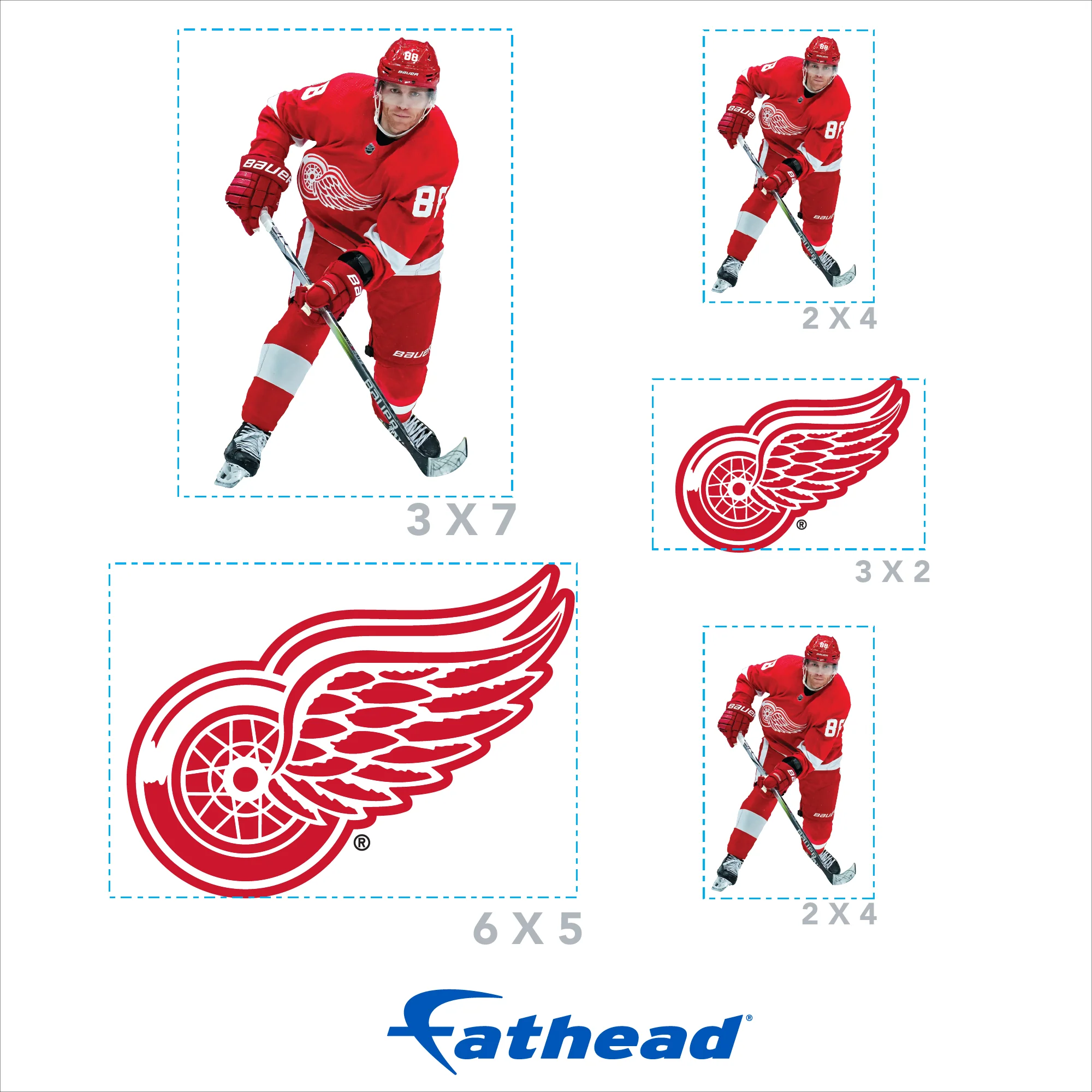 Patrick Kane - 5 Minis (Mixed Sizes) - Official NHL - Detroit Red Wings - Reusable Vinyl Decals - Image 4
