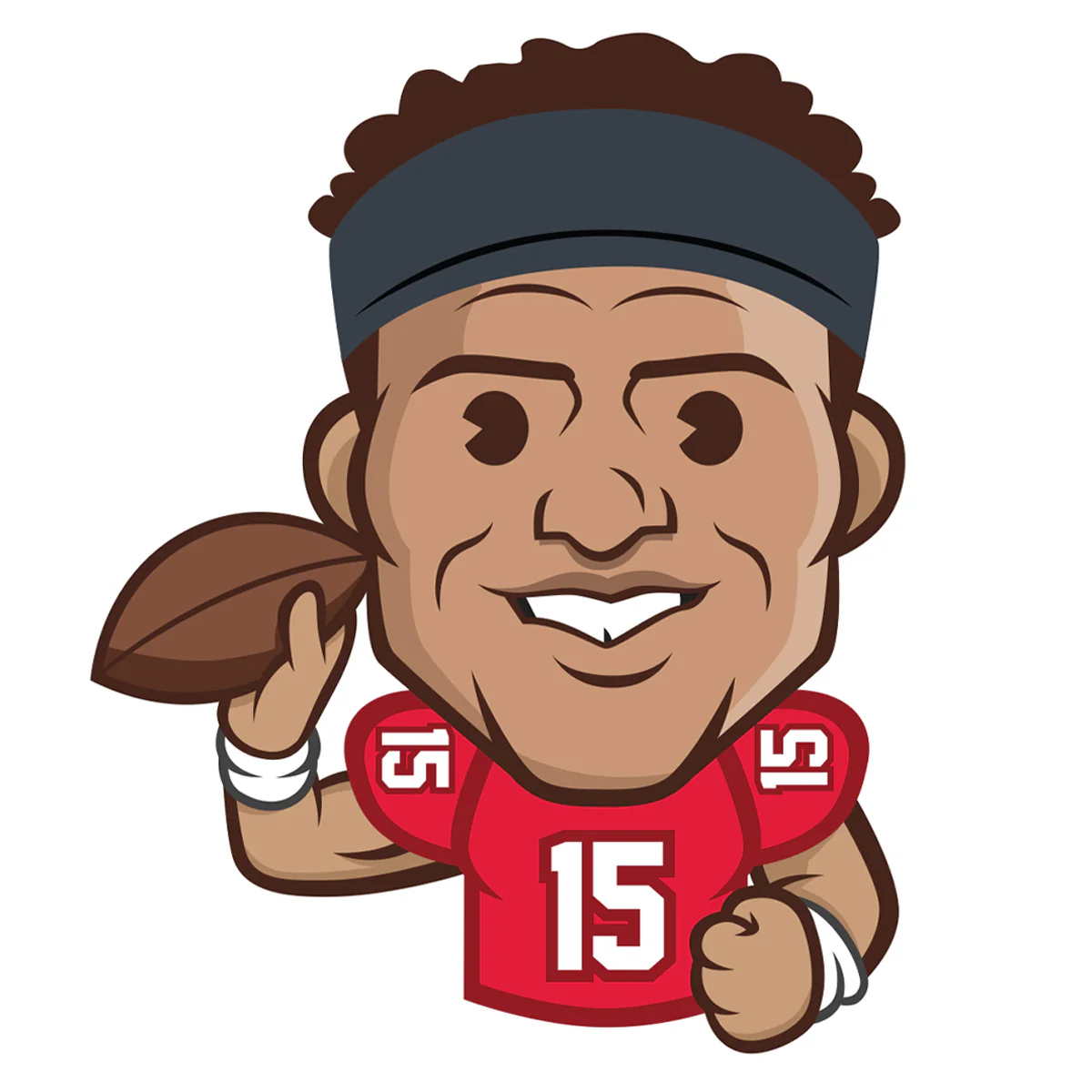 Patrick Mahomes II Emoji - RealBig Collection - Official NFLPA - Kansas City Chiefs - Reusable Vinyl Wall Decals